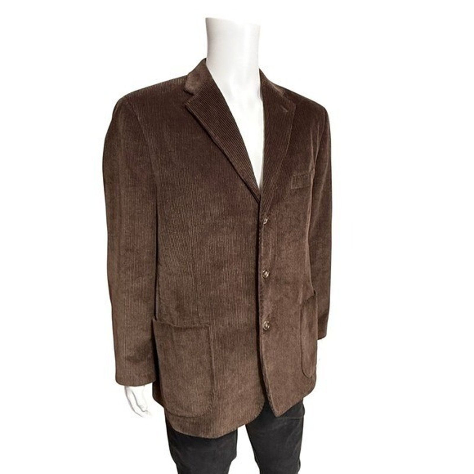 Johnston & Murphy Johnston Murphy Mens Brown Corduroy Blazer Jacket Size M Size 38R - 2 Thumbnail