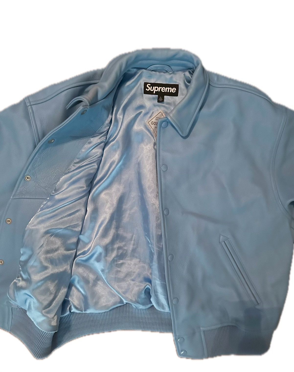 Leather × Supreme Supreme GORE-TEX Infinium WINDSTOPPER Leather Varsity Jacket Size US L / EU 52-54 / 3 - 4 Thumbnail