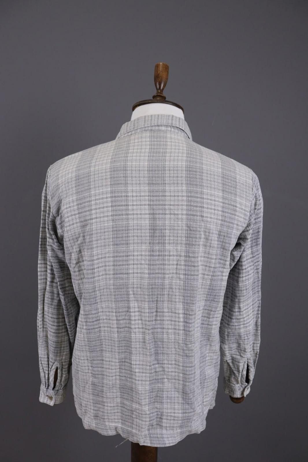Designer Versace Sport Gray Check Textured Button Down Shirt Size 44 Size US M / EU 48-50 / 2 - 11 Thumbnail