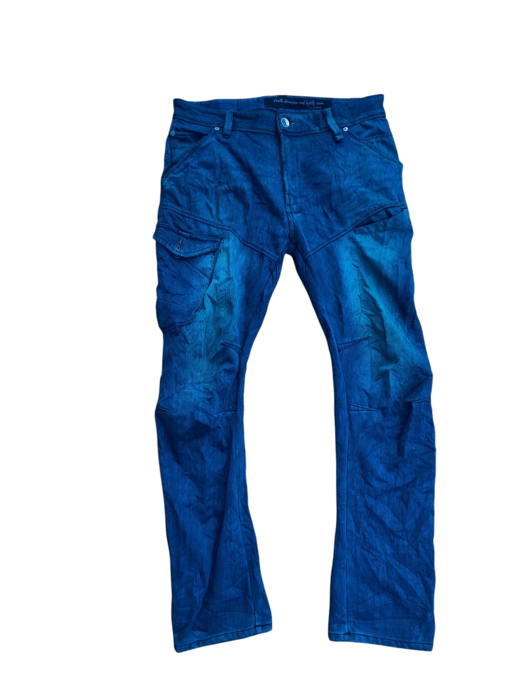 Designer × Japanese Brand 🔥Distressed Fieldcore Strech SixPockets Cargo Denim Pant🔥 Size US 34 / EU 50 - 6 Thumbnail