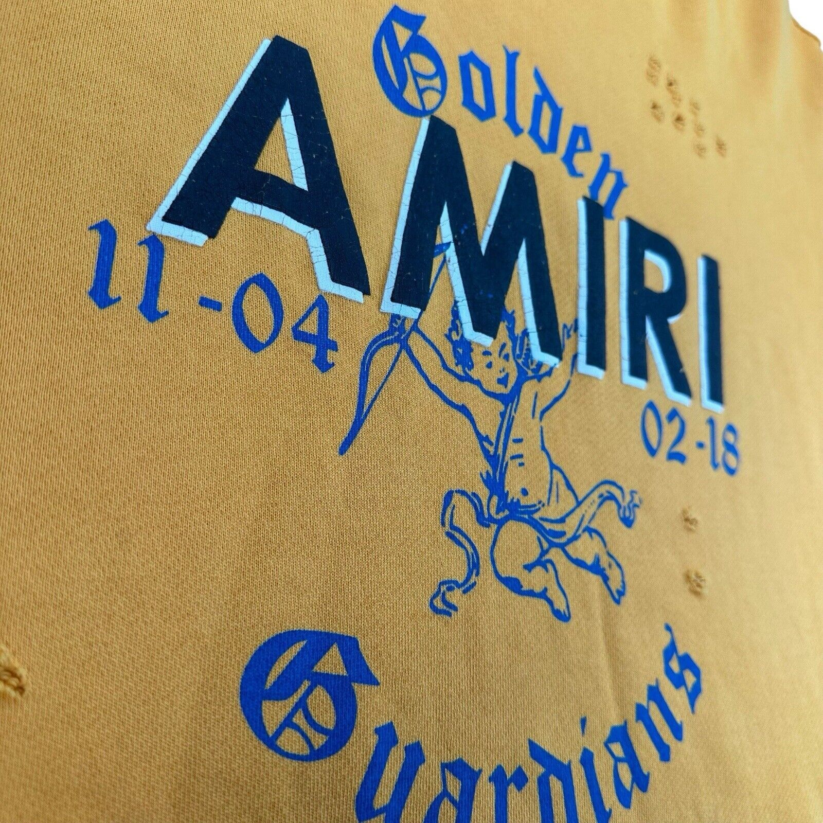 Amiri Amiri Size L Sweatshirt Yellow Oversized Distressed Golden Size US L / EU 52-54 / 3 - 9 Thumbnail