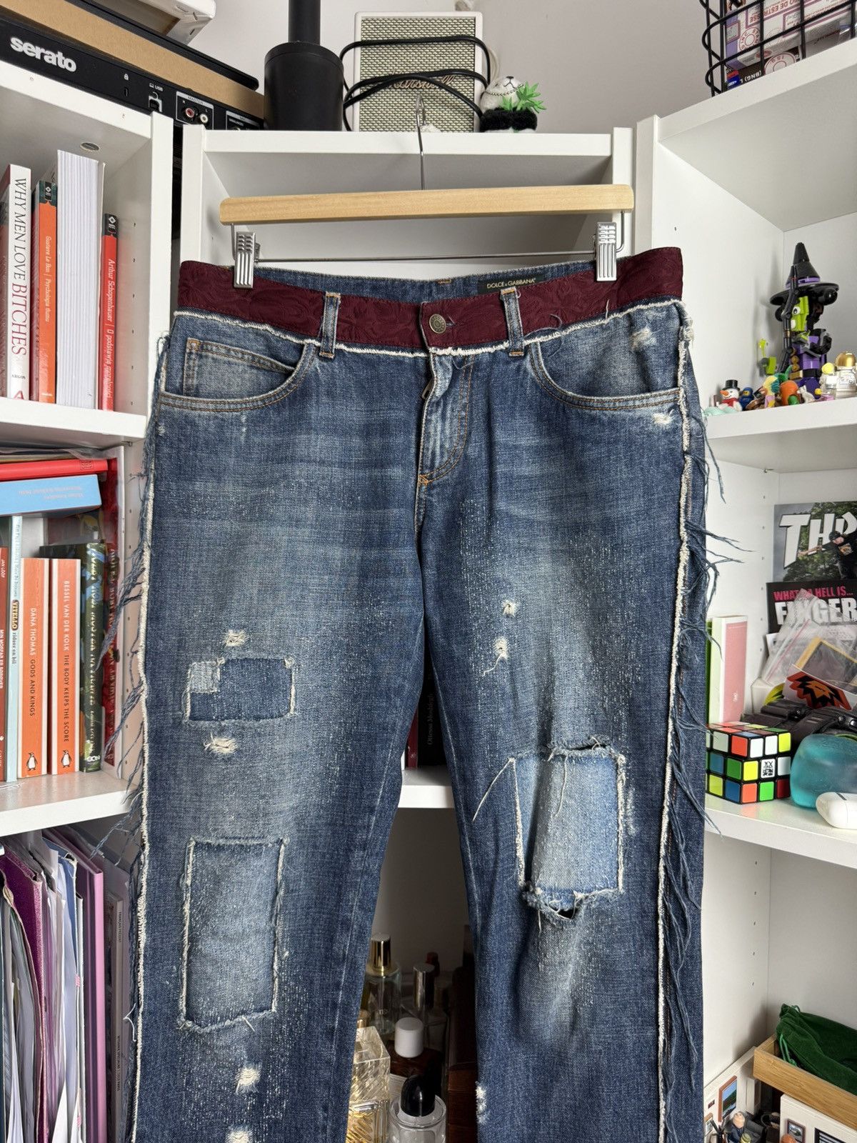 Designer × Dolce & Gabbana Dolce & Gabbana ribbed patchwork denim pants 30 designer rare Size US 30 / EU 46 - 3 Thumbnail