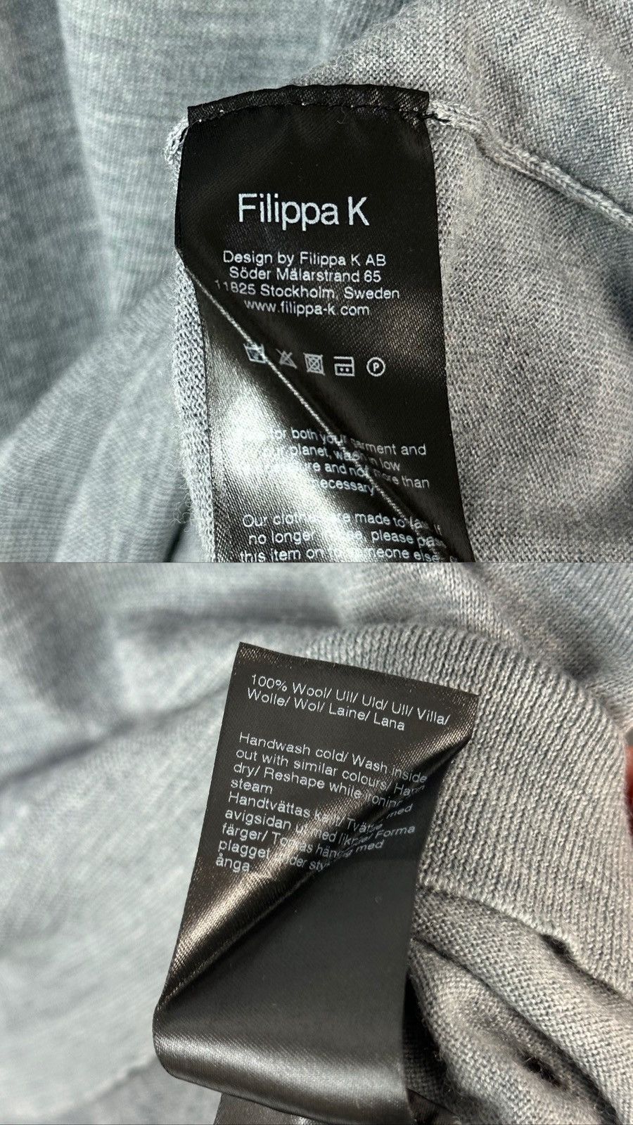 Filippa K Filippa K Grey Wool Knit Long Sleeve Men’s Sweater Size US XL / EU 56 / 4 - 10 Thumbnail