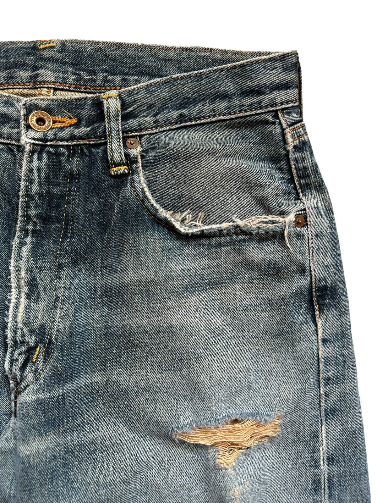 If Six Was Nine Vintage Edwin 505 Selvedge Distressed Short Jeans Size US 31 - 4 Thumbnail