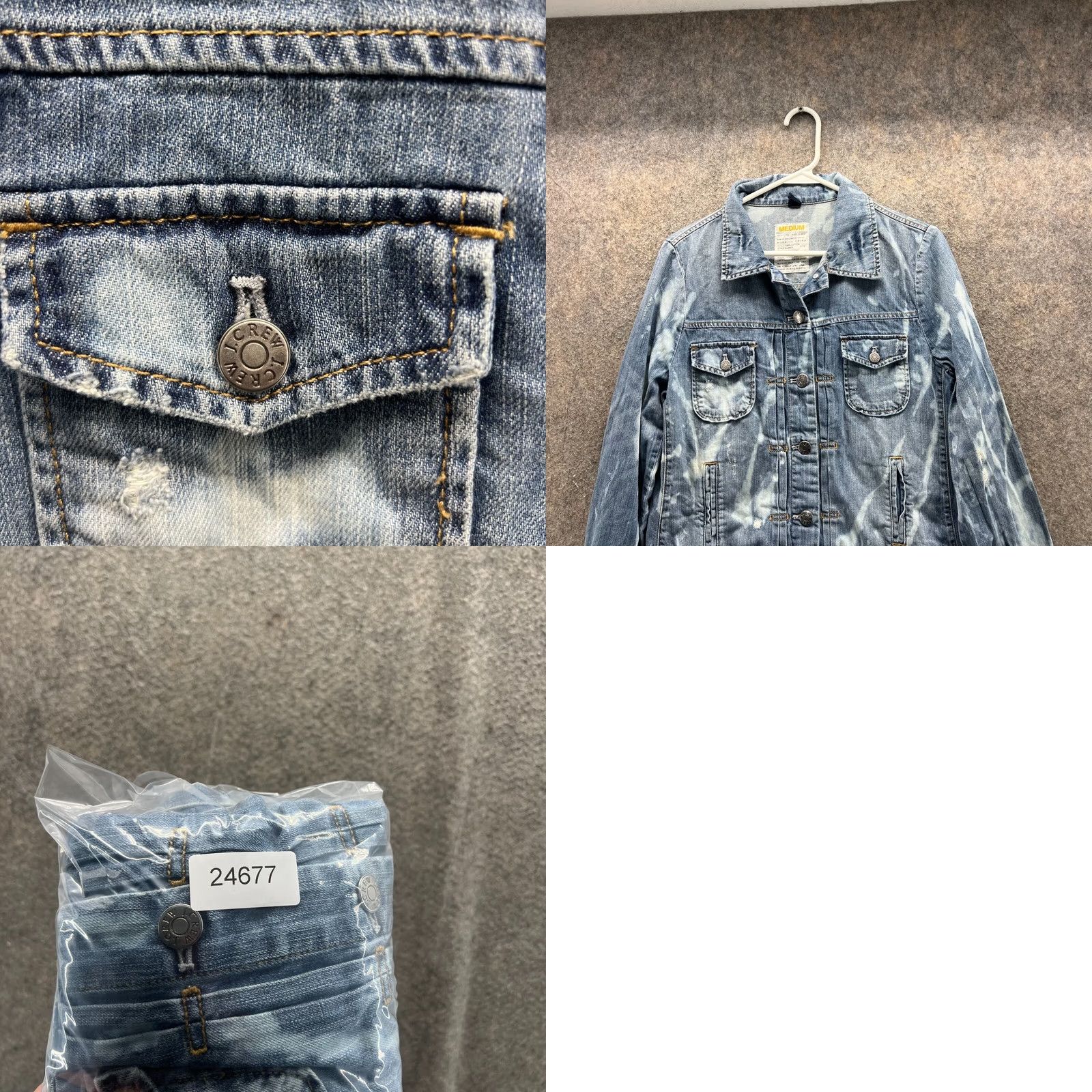 J.Crew VINTAGE J.CREW Denim Jacket Women Medium Blue Distressed Casual Jean Indigo Jacket Women M Blue Denim Vintage Jacket Mens Womens Size 32" / US 10 / IT 46 - 8 Thumbnail