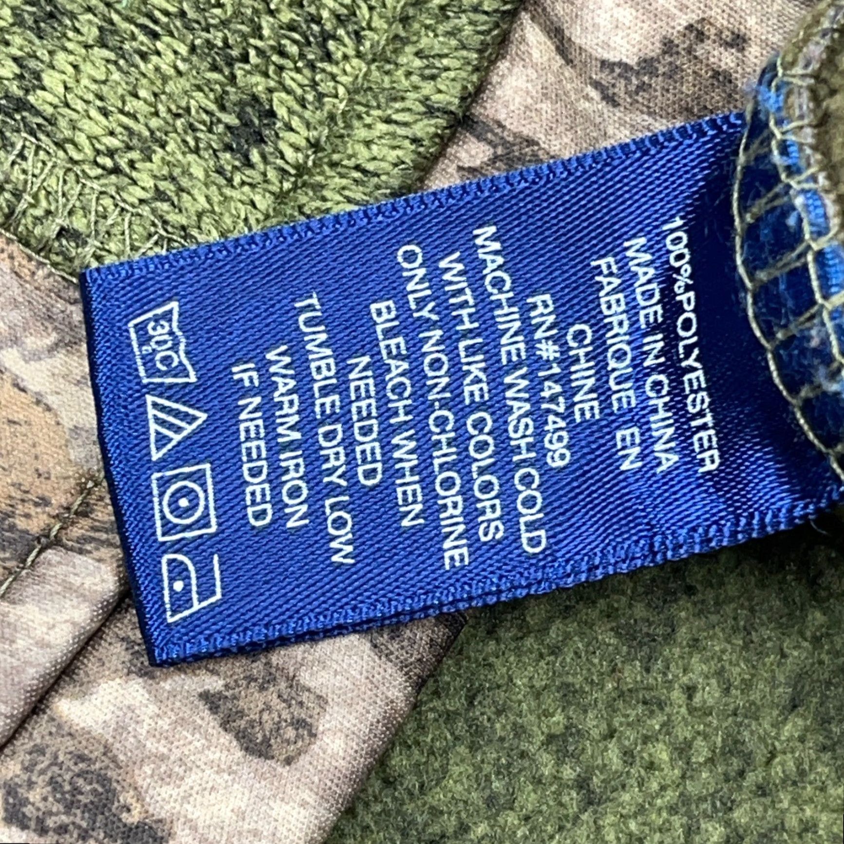 Vintage HeyBo Jacket Women XL Green Mossy Oak Camo Pullover Zip Camouflage Front Pockets Lightweight Fleece Moisture Wicking Seasonal Fall Winter Short? Size XL / US 12-14 / IT 48-50 - 7 Thumbnail