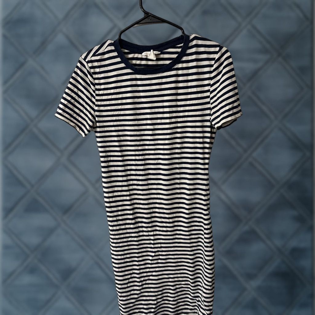 H&M H&M Shirt Dress Tunic - Short Sleeve Cotton Striped Casual Womens Small Multicolor - Dress, Tunic, Shirt Dress Size S / US 4 / IT 40 - 1 Thumbnail