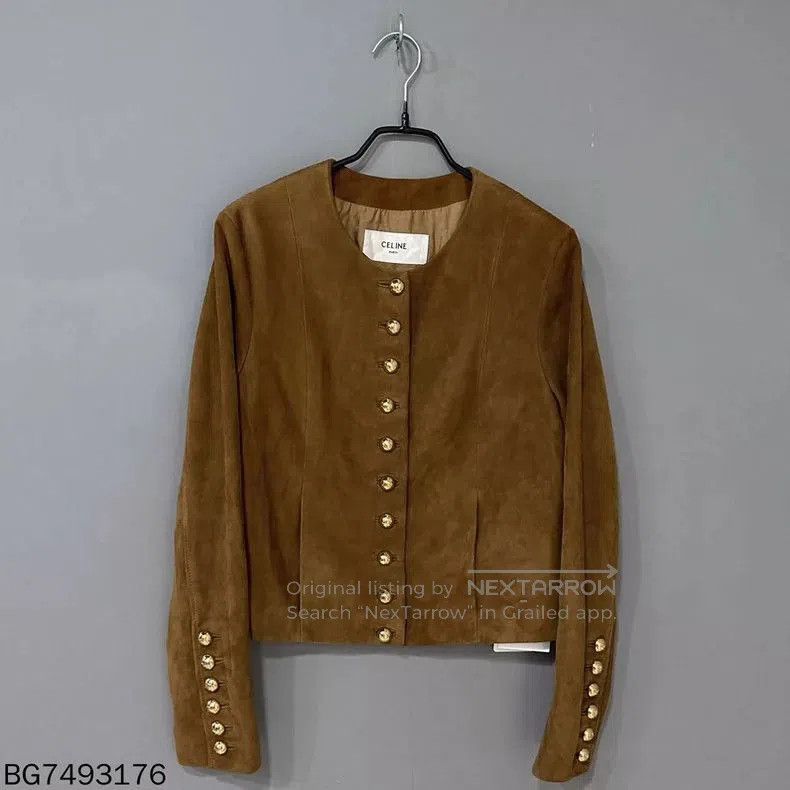 Celine Celine Brown Suede Leather Jacket. Size US M / EU 48-50 / 2 - 1 Thumbnail