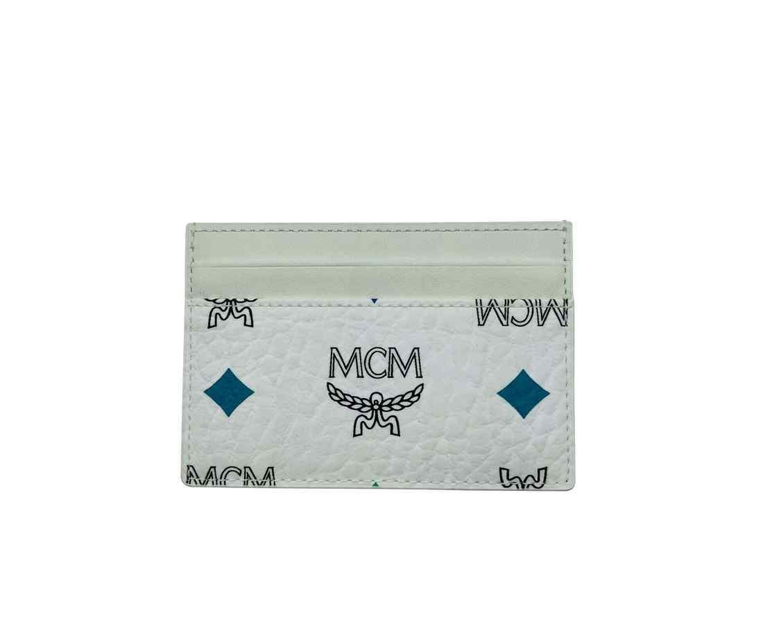 image of MCM Spectrum Diamond Rainbow Logo Visetos Card Holder in White, Women's