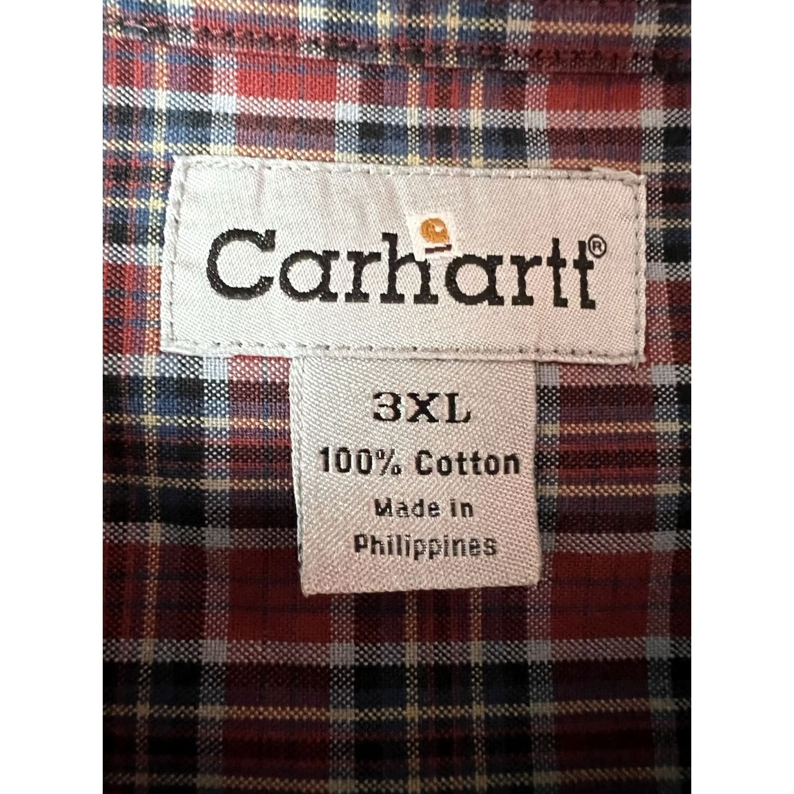 Carhartt Carhartt Mens 3XL Plaid Button-Up Work Shirt Long Sleeve Cotton Red Size US XXL / EU 58 / 5 - 4 Thumbnail