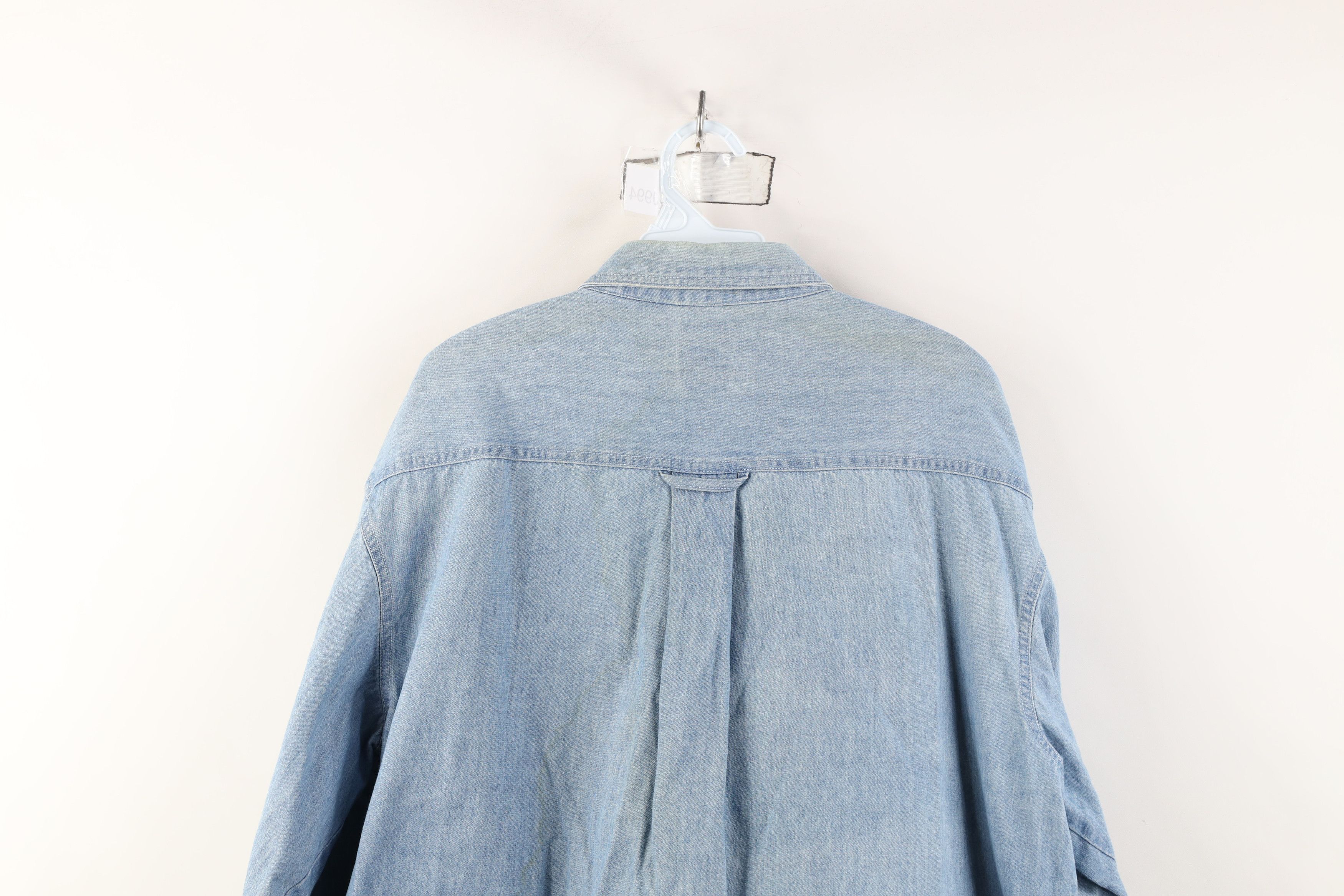 Vintage Vintage 90s Streetwear Collared Denim Jean Button Down Shirt Size US XL / EU 56 / 4 - 14 Thumbnail