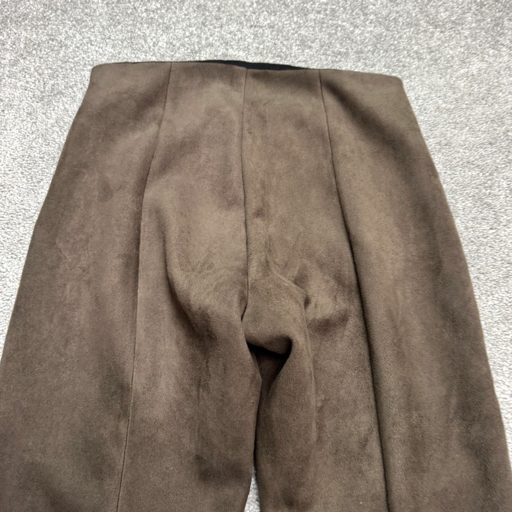 Zara Zara Basic Faux Suede High Rise Moto Trouser Pants Womens Medium Brown High Rise Size 32" / US 10 / IT 46 - 4 Thumbnail