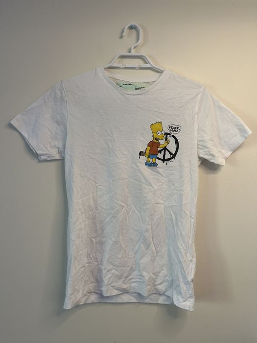 T shirt off discount white bart simpson