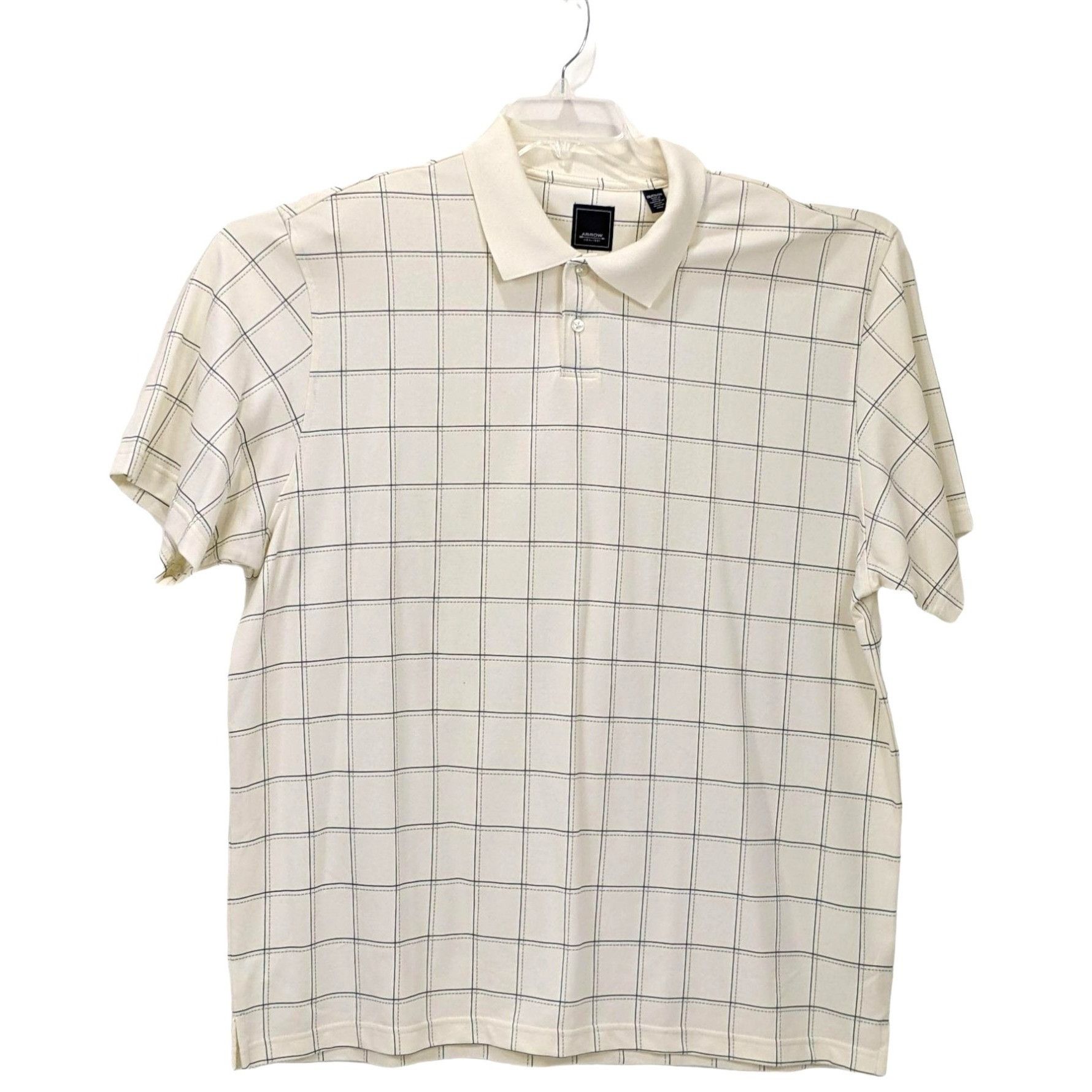 Other Arrow Mens White Checkered Polo Shirt XXL Cotton/Polyester B Size US XXL / EU 58 / 5 - 8 Thumbnail