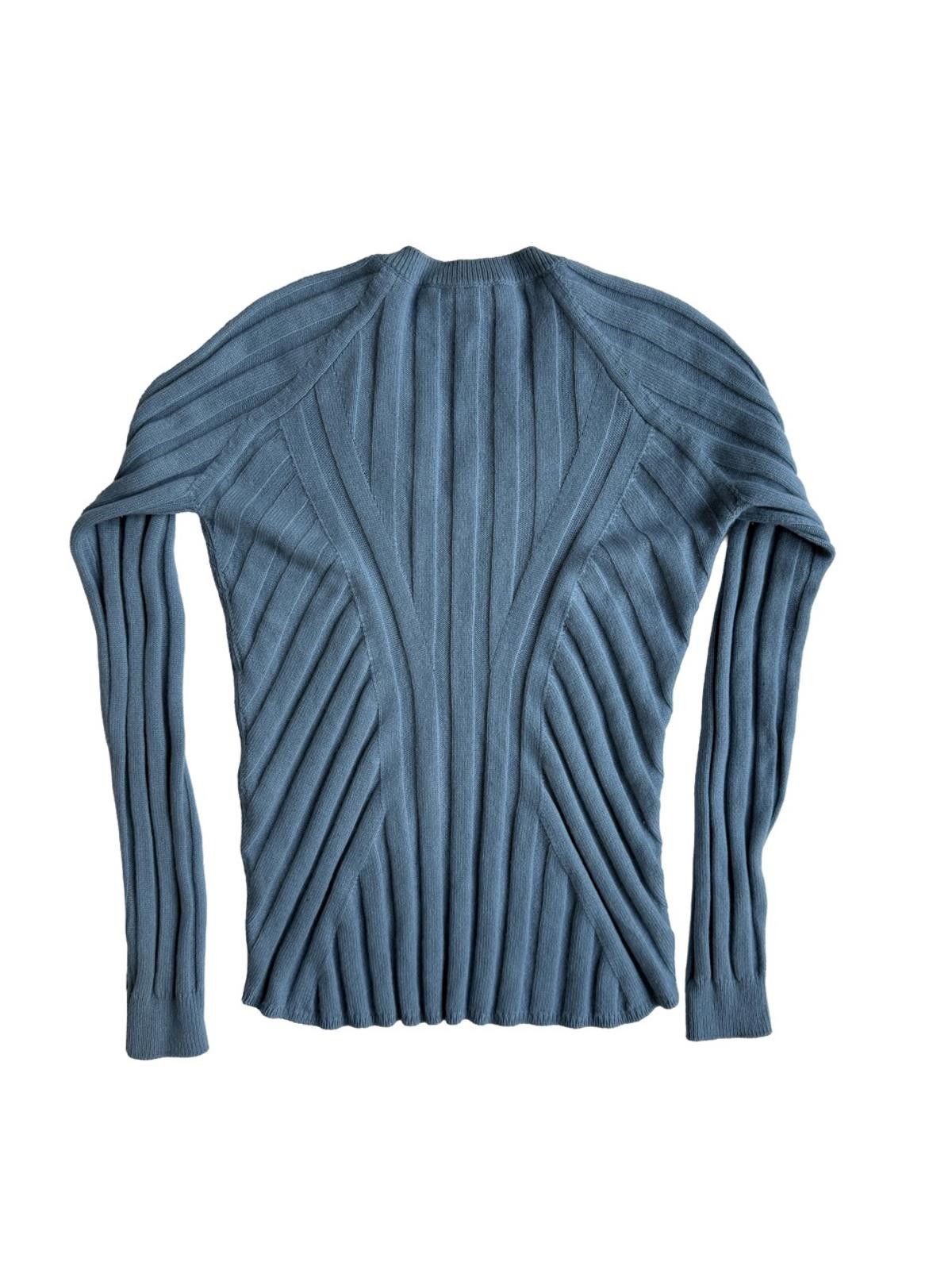 Loro Piana Loro Piana Blue Cashmere Ribbed V Neck Knitted Jumper Size US M / EU 48-50 / 2 - 5 Thumbnail