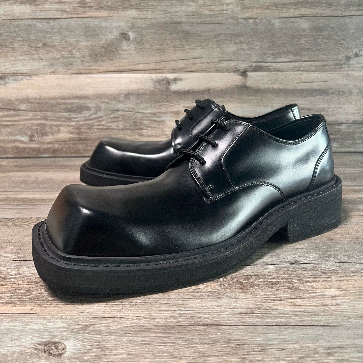 Balenciaga BALENCIAGA MEN'S BLACK SOFT DERBY SHOES 45 NEW | Grailed
