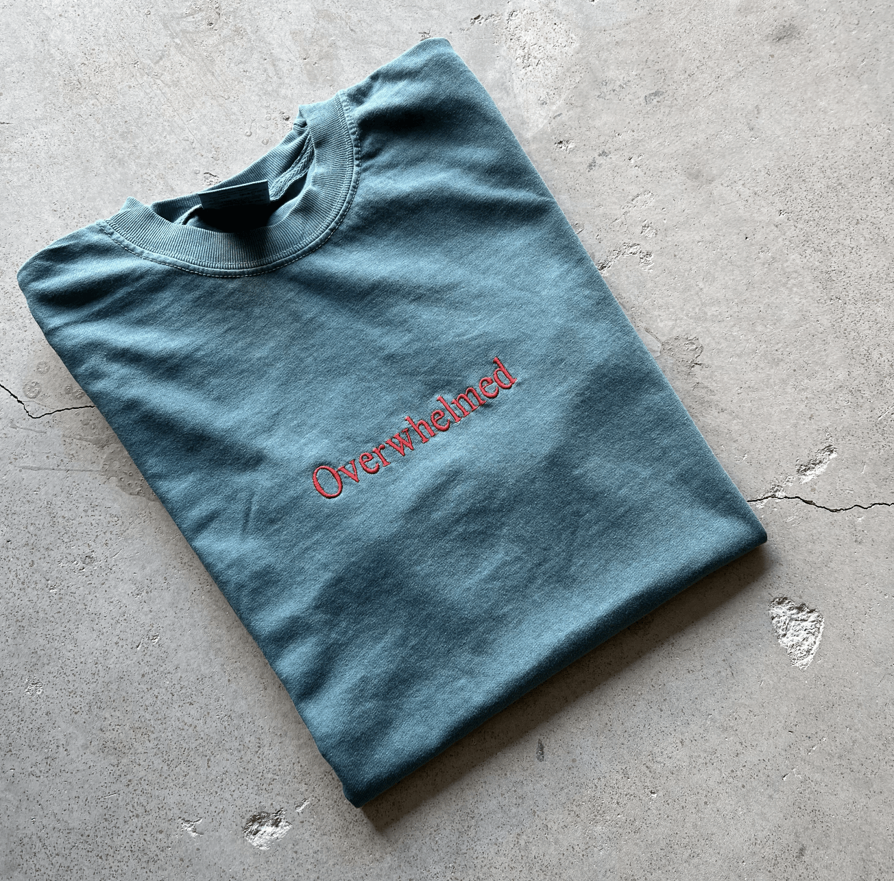 Prolific Overwhelmed 100% Cotton Tshirt Embroidered Size US M / EU 48-50 / 2 - 1 Thumbnail