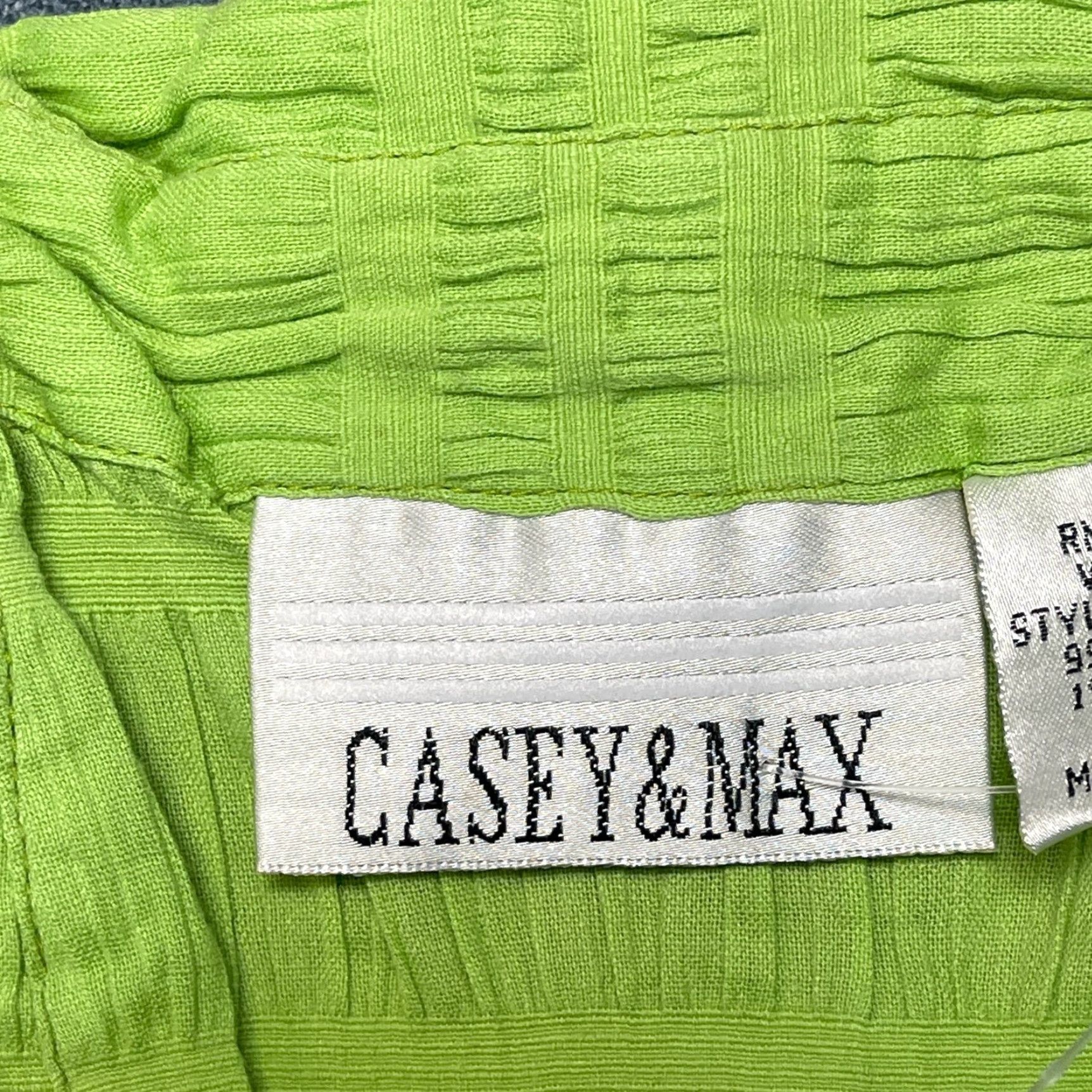 Vintage Casey & Max Top Womens Medium Neon Green Cotton Stretch Sleeveless Button Up Size M / US 6-8 / IT 42-44 - 6 Thumbnail