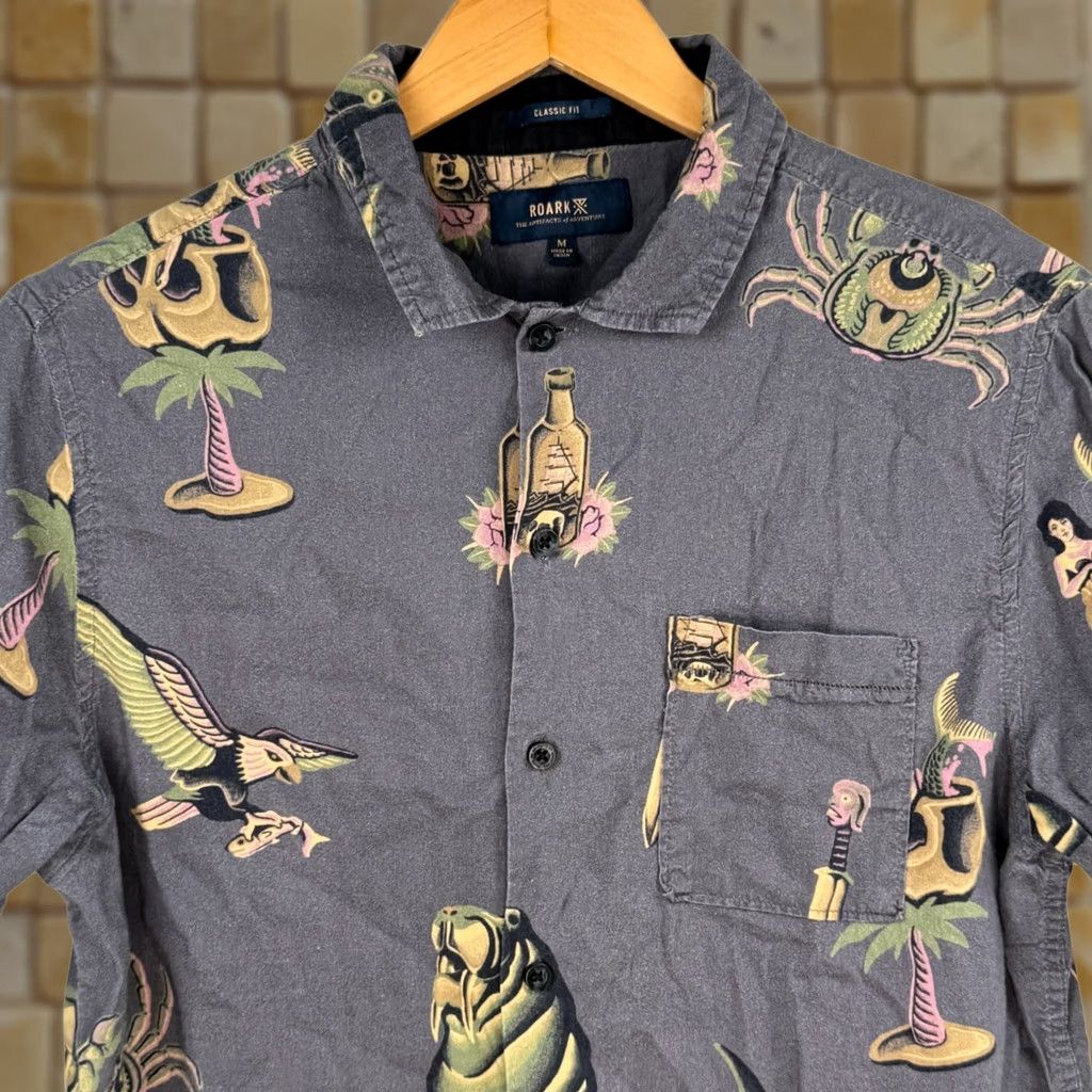 Roark Roark Shirt Mens M Short Sleeve Button Up Outdoors Floral Classic Fit Beach Outdoor Pattern Multicolor Button-Down Collar Mens Size US M / EU 48-50 / 2 - 1 Thumbnail