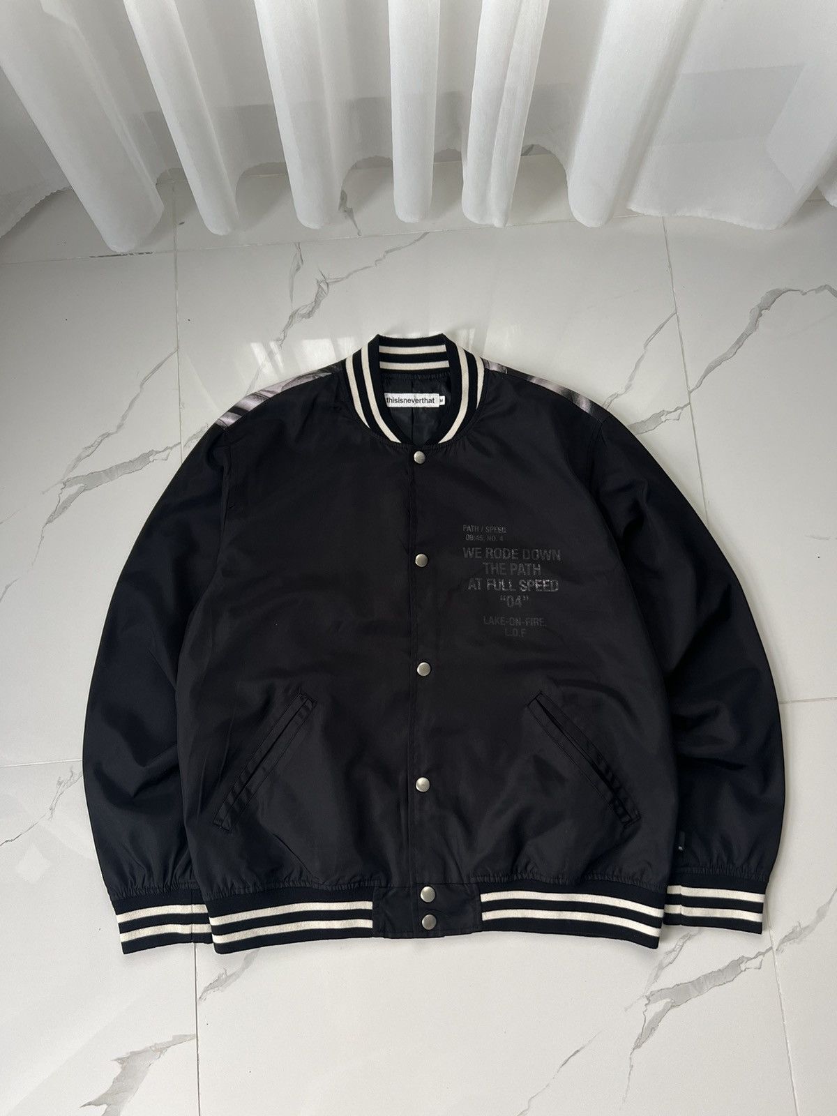 Vintage × thisisneverthat THISISNEVERTHAT NYPD PRINT RARE VINTAGE BOMBER LIGHT JACKET Size US M / EU 48-50 / 2 - 2 Thumbnail