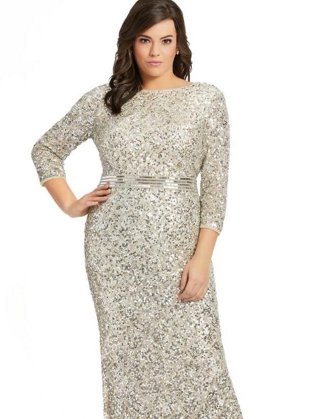 image of Designer (4) NWT Fabulouss By Mac Duggal 5025F, Size 18 in Silver, Women's