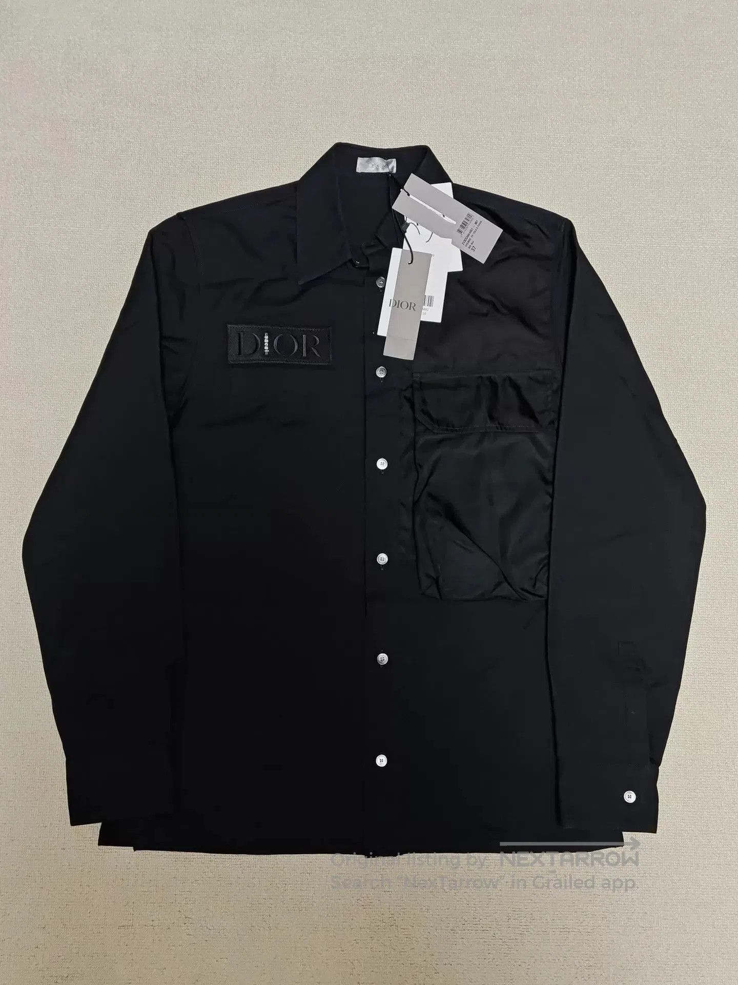 Dior dior x sacai black long sleeve shirt. Size US M / EU 48-50 / 2 - 1 Thumbnail