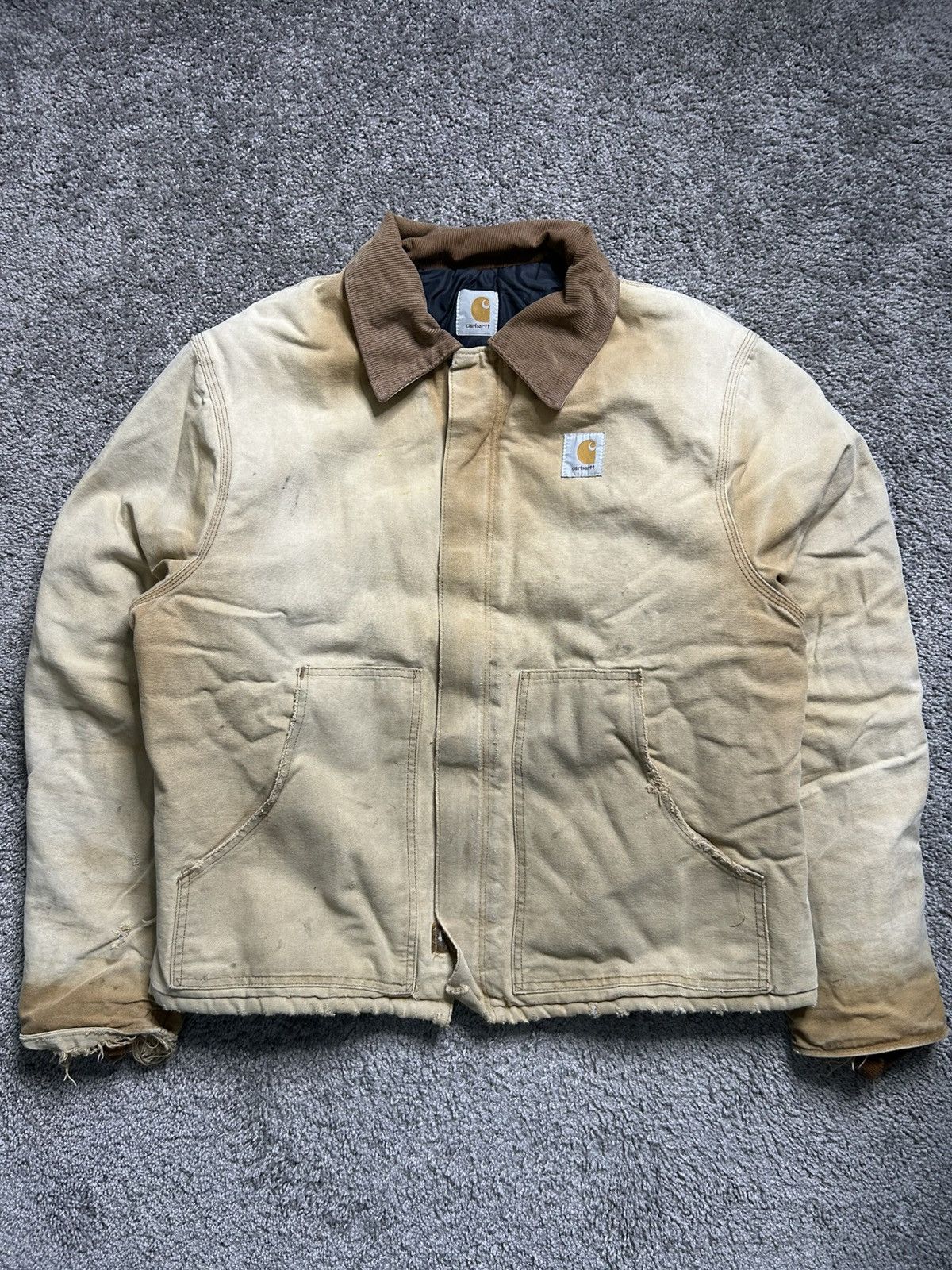 Carhartt Vintage 90s Carhartt Arctic Jacket Tan Quilt Lined Work Sun Size US XL / EU 56 / 4 - 1 Thumbnail