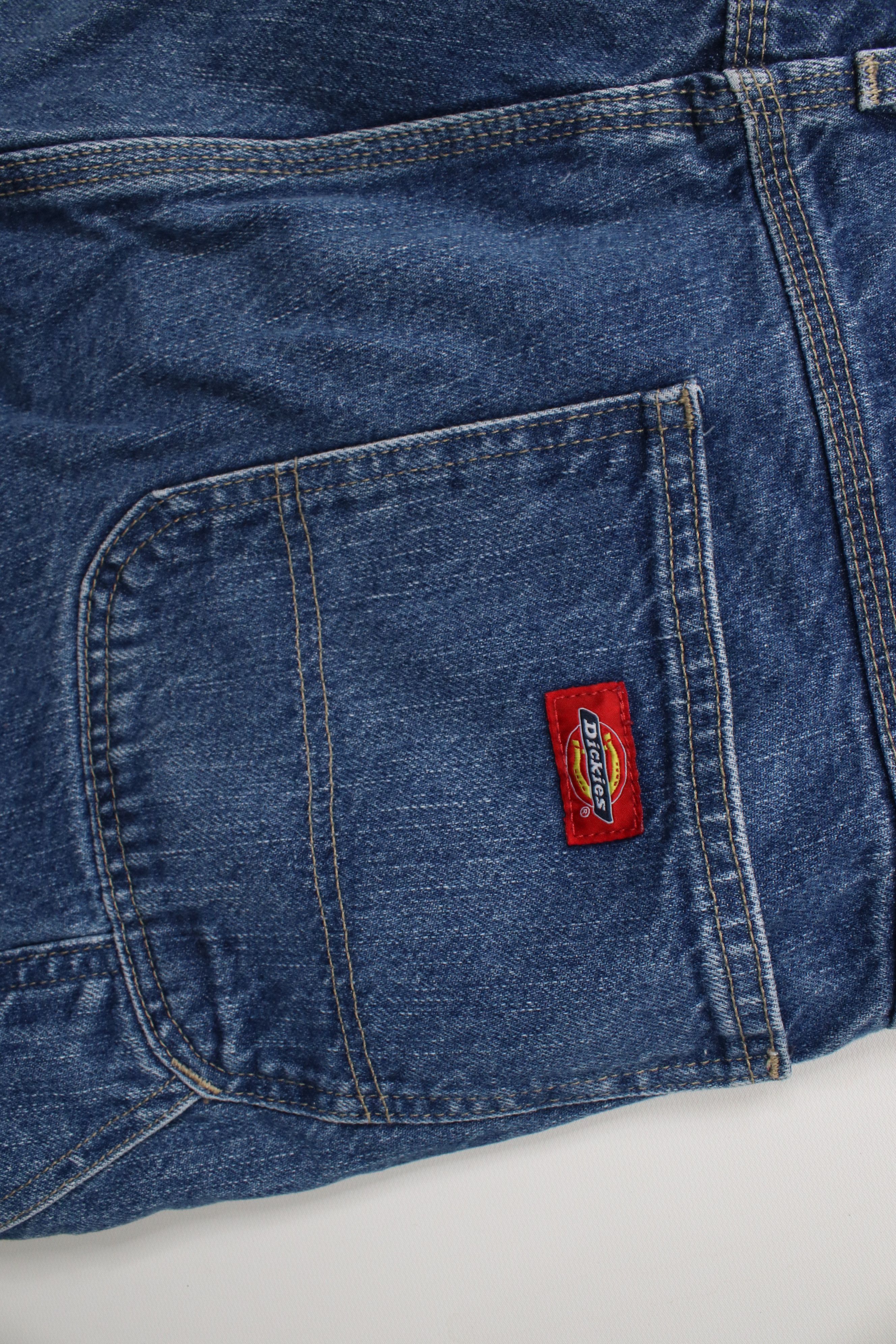 Dickies × Vintage Vintage Y2K Dickies Spell Out Wide Leg Dungaree Denim Jeans Size US 38 / EU 54 - 14 Thumbnail