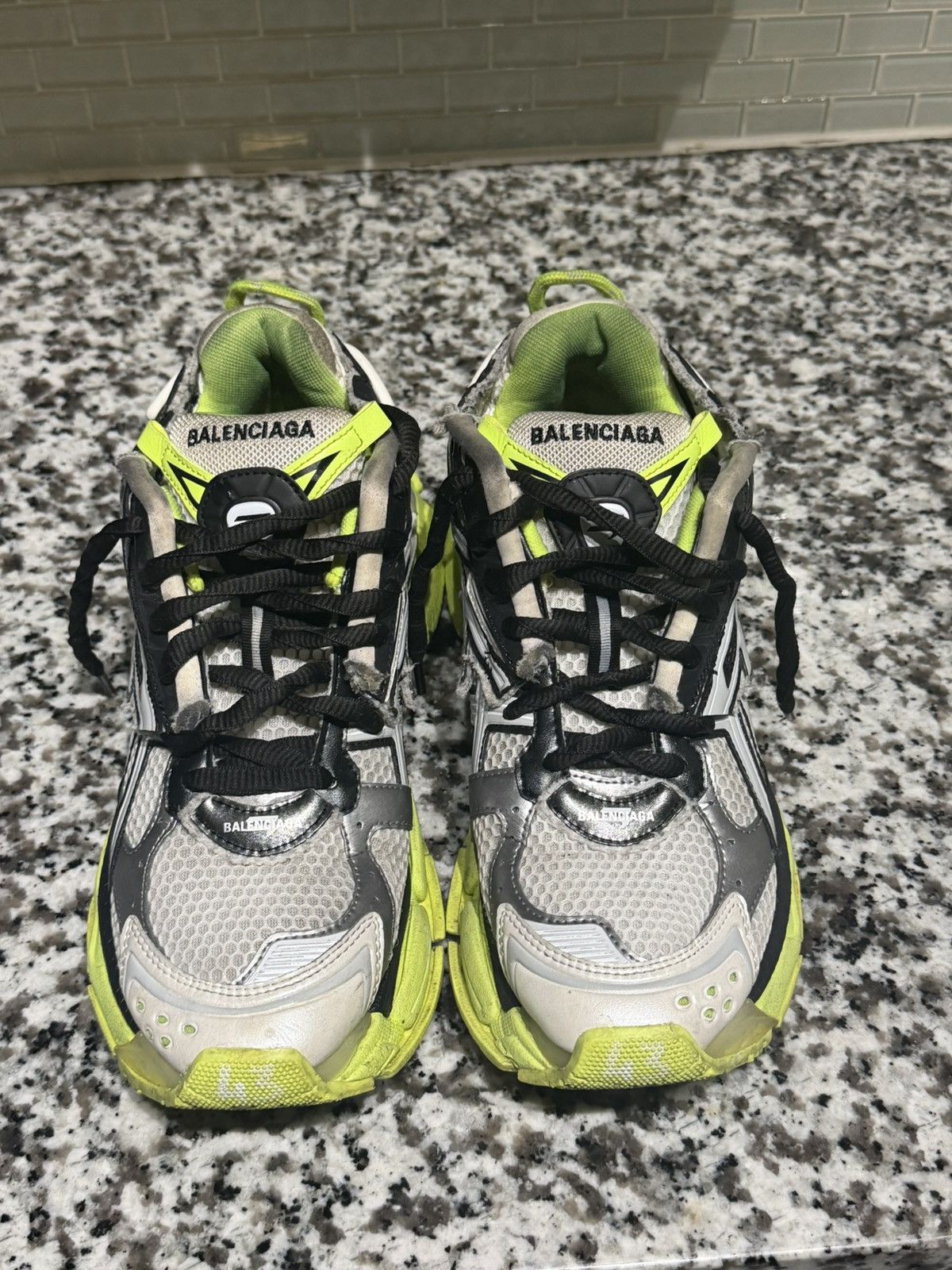 Balenciaga Balenciaga Runner Sneaker 'White Fluo Yellow' Size US 10 / EU 43 - 1 Thumbnail