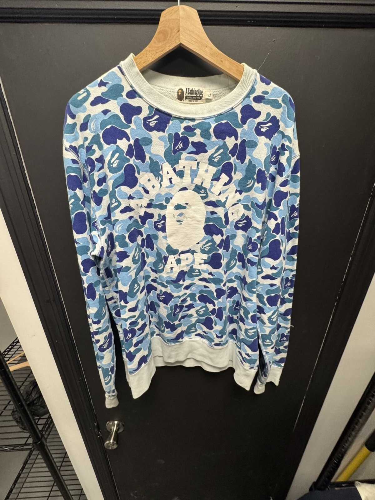 Bape BAPE ABC Camo College Wide Crewneck Blue Size US XL / EU 56 / 4 - 1 Thumbnail