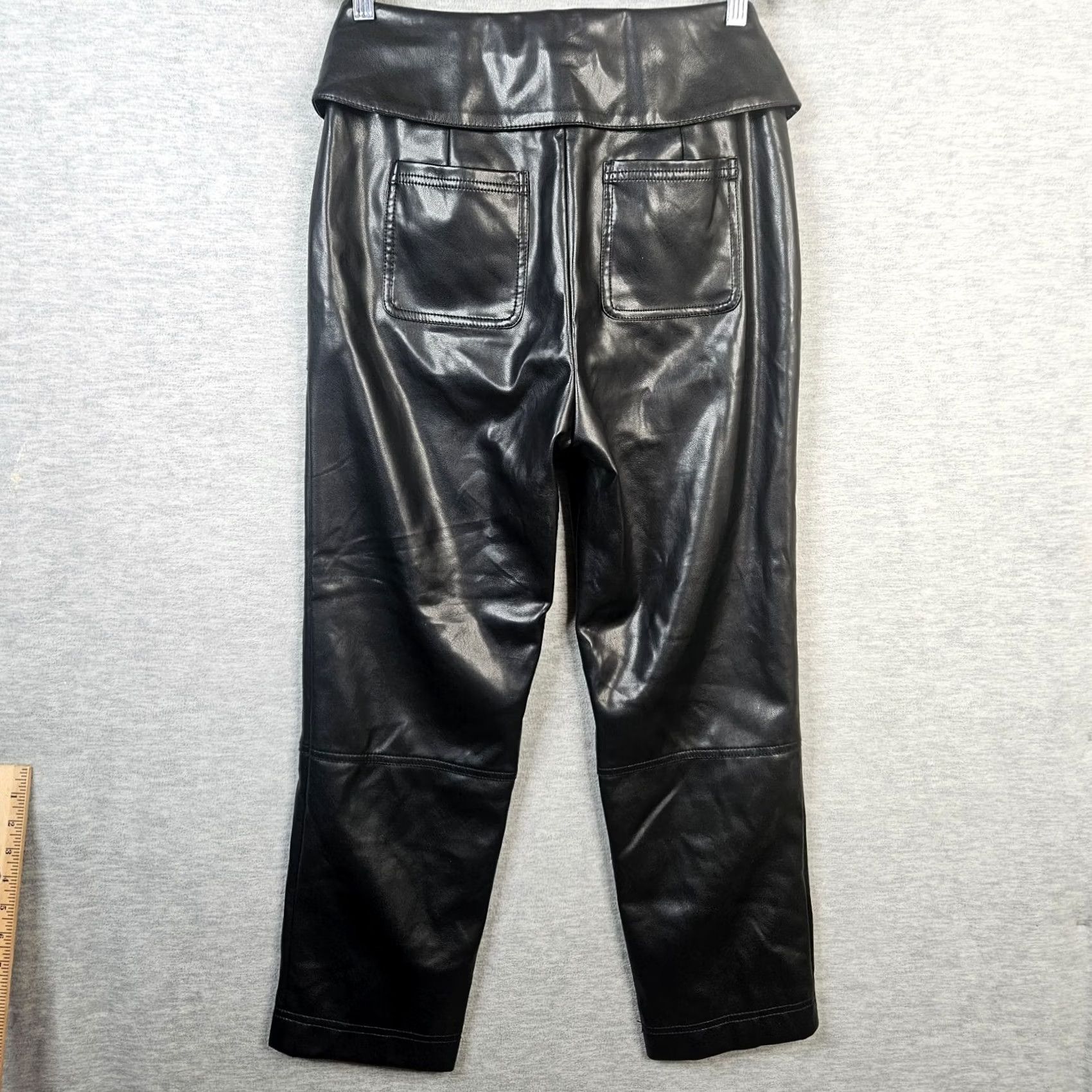 Jonathan Simkhai Jonathan Simkhai Faux Leather Belted Ankle Pants Pockets Straight leg Size 8 Black Women's Pants Slim Belted Front Pockets Casual Modern 8 Womens Size 30" / US 8 / IT 44 - 2 Thumbnail