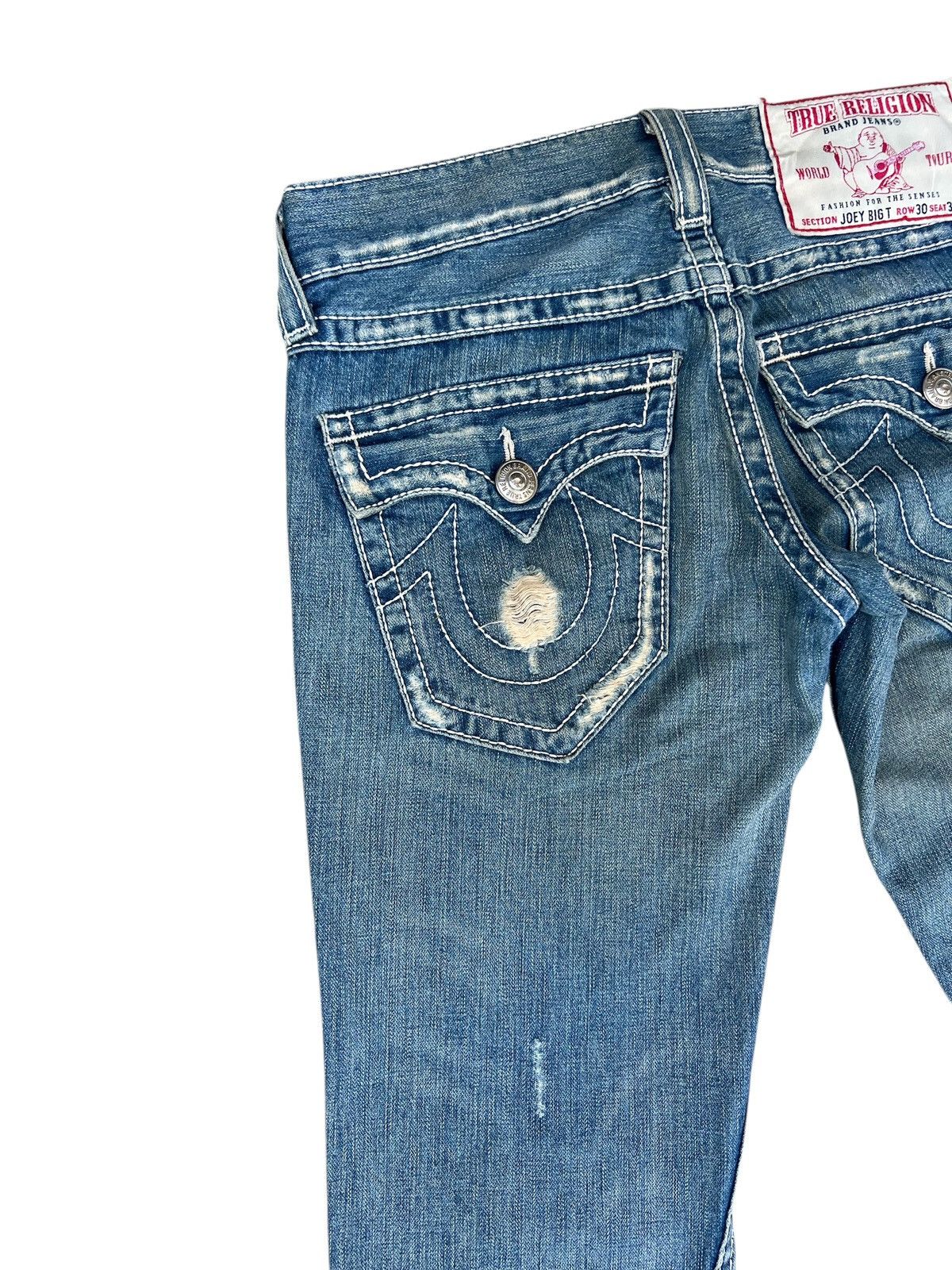 True Religion VTG Y2K True Religion Joey Big T Distress Denim Flare Jeans Size US 30 / EU 46 - 15 Thumbnail