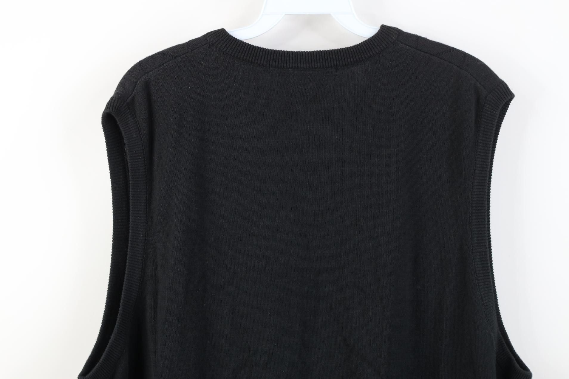 Vintage Vintage 90s Streetwear Diamond Knit Sweater Vest Black Size US L / EU 52-54 / 3 - 10 Thumbnail
