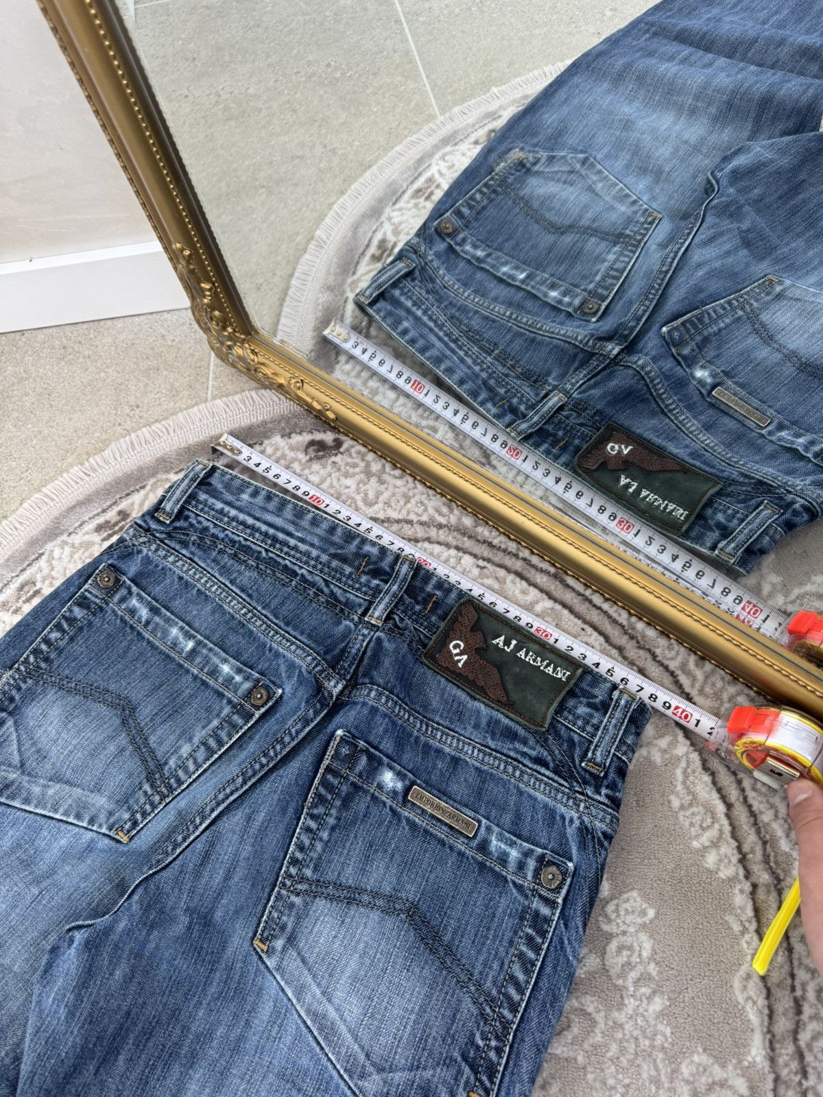 Giorgio Armani 🔥VINTAGE 90s CRAZY ARMANI JEANS Y2K BAGGY CARGO PANTS Size US 30 / EU 46 - 4 Thumbnail
