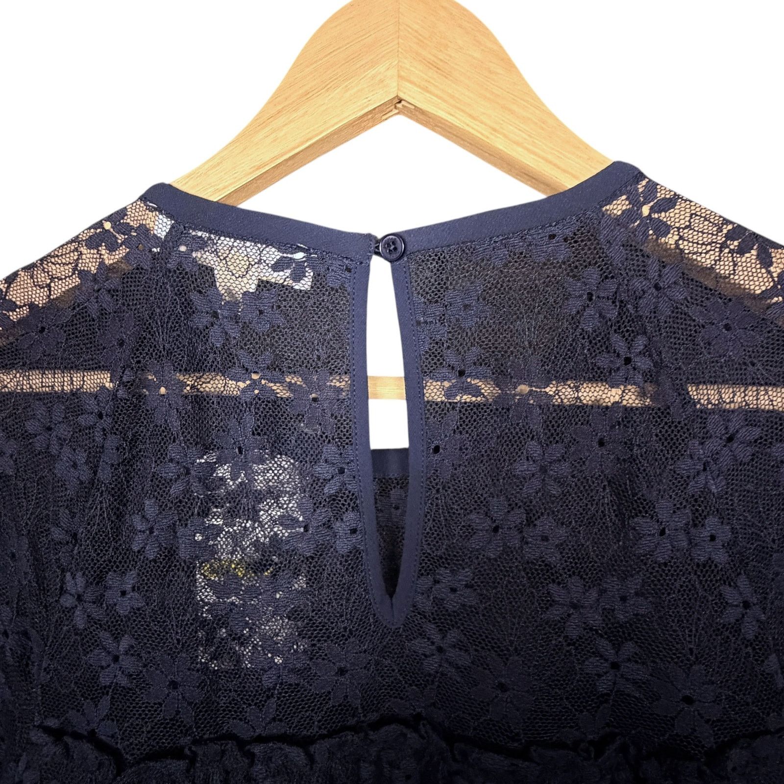 Michael Kors Michael Kors Floral Lace Blue Ruffle Dress NWT $125 Retail Size M / US 6-8 / IT 42-44 - 8 Thumbnail