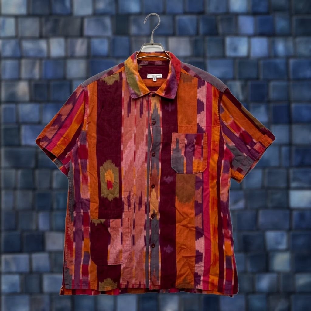 Engineered Garments ENGINEERED GARMENTS IKAT PRINT SHORT SLEEVE SHIRT PATCHWORK MEN RED M USED Size US M / EU 48-50 / 2 - 1 Thumbnail
