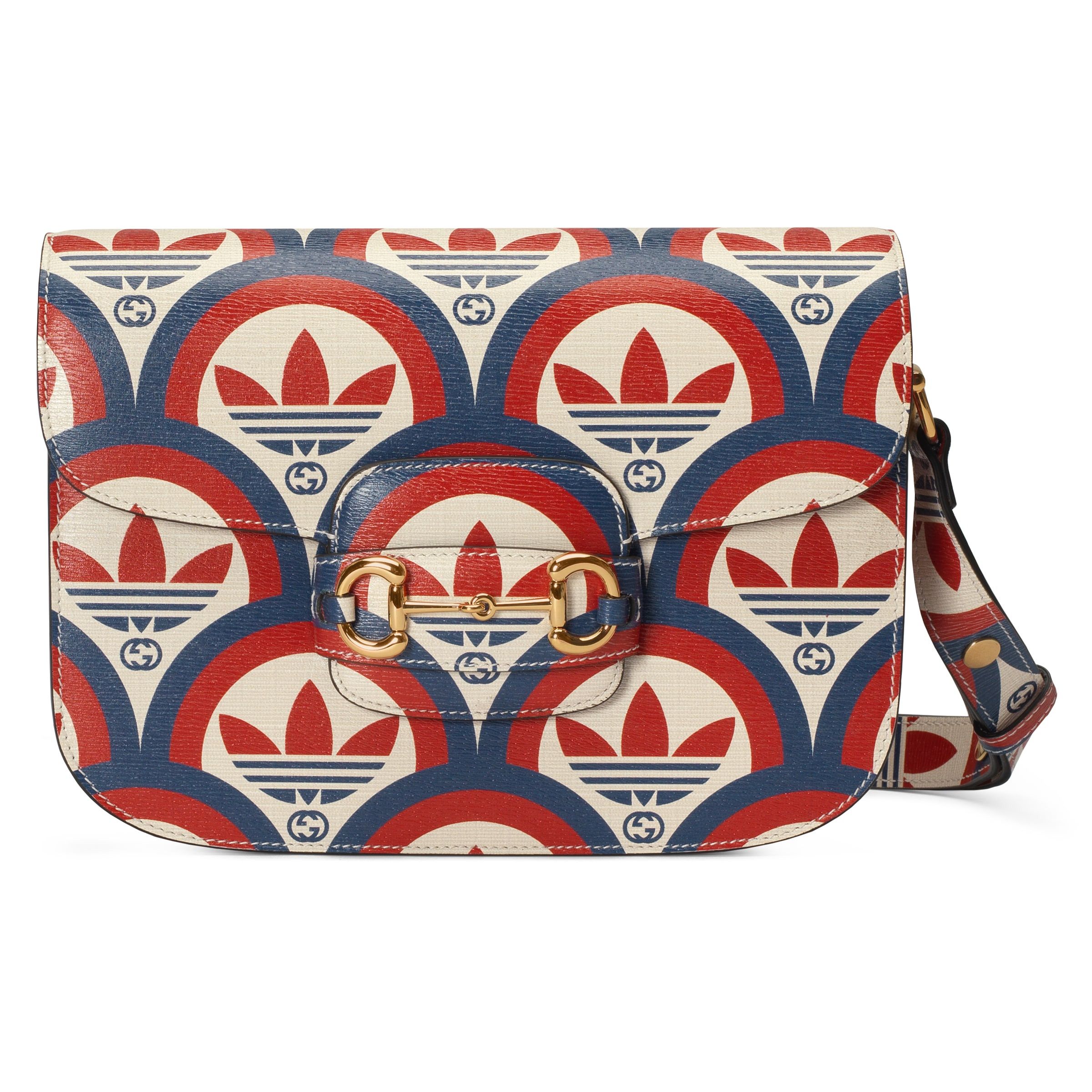 Gucci adidas Gucci Horsebit 1955 Shoulder Bag Blue Red Leather Size ONE SIZE - 1 Thumbnail
