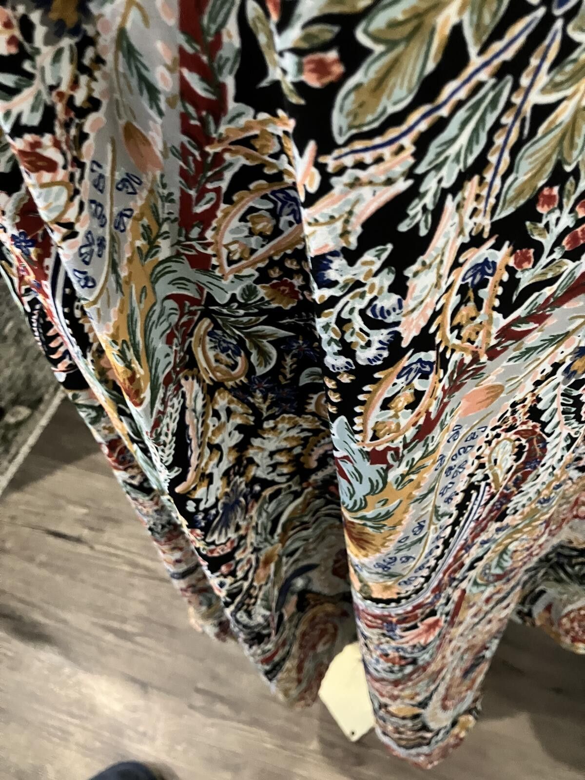 Unknown London NWT Large Black Multi Paisley Print Skirt Size 36" / US 14 / IT 50 - 8 Thumbnail