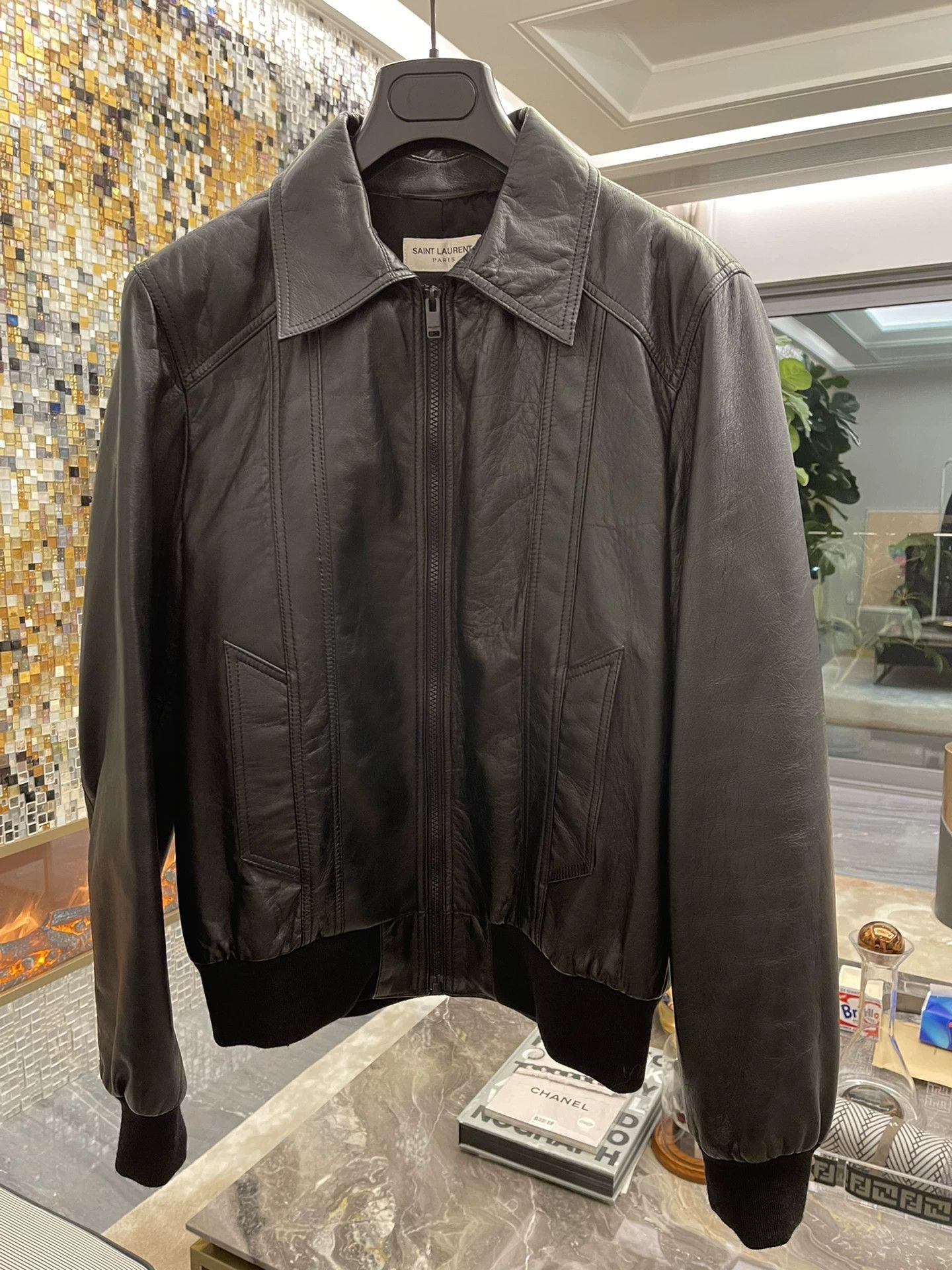 Saint Laurent Paris Saint Laurent Paris Back rhinestone leather jacket-2505 Size US M / EU 48-50 / 2 - 2 Thumbnail