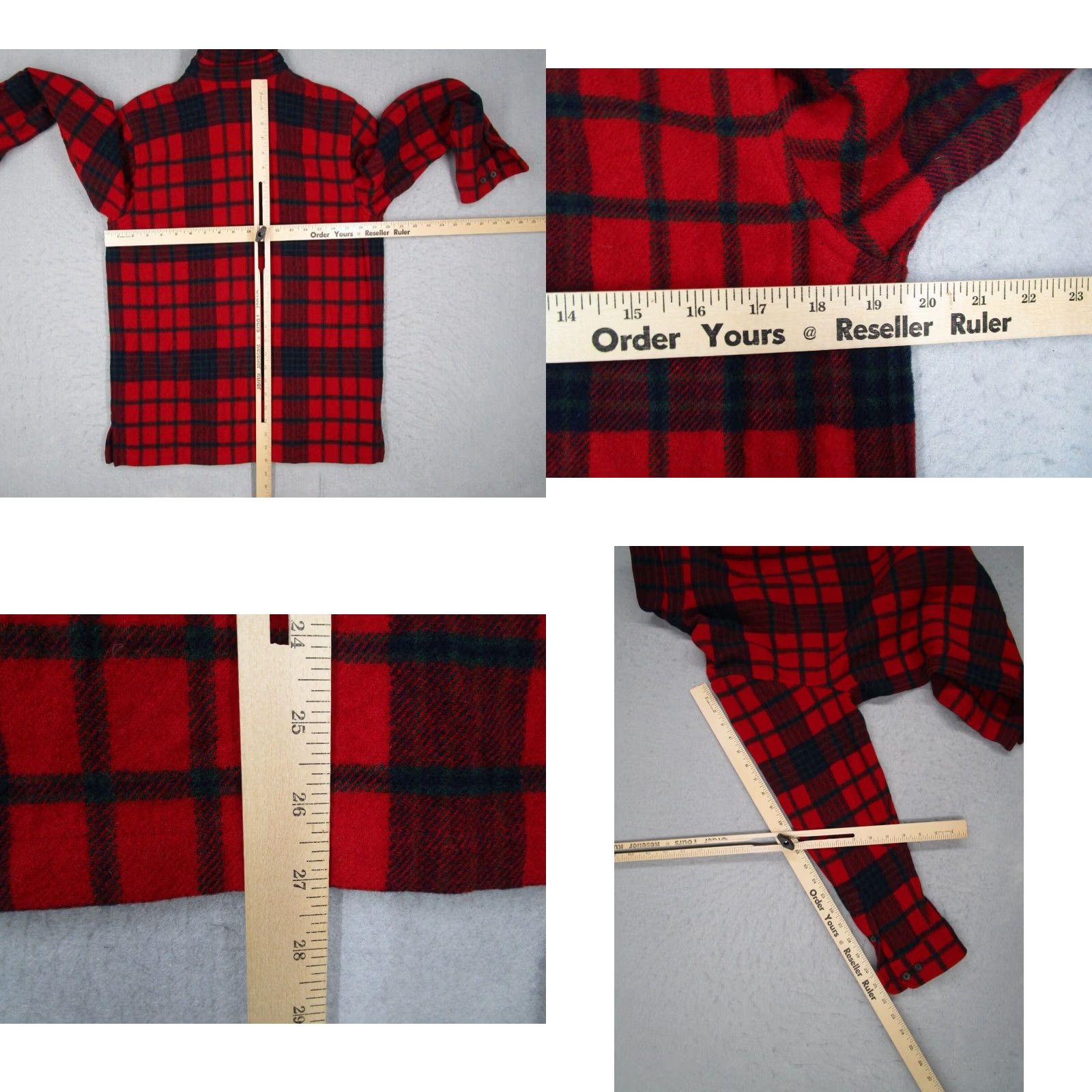Ralph Lauren VINTAGE LAUREN RALPH LAUREN Jacket Mens Medium Red Plaid Full Zip Lambswool Loop Collar Bomber Jacket Size US M / EU 48-50 / 2 - 8 Thumbnail