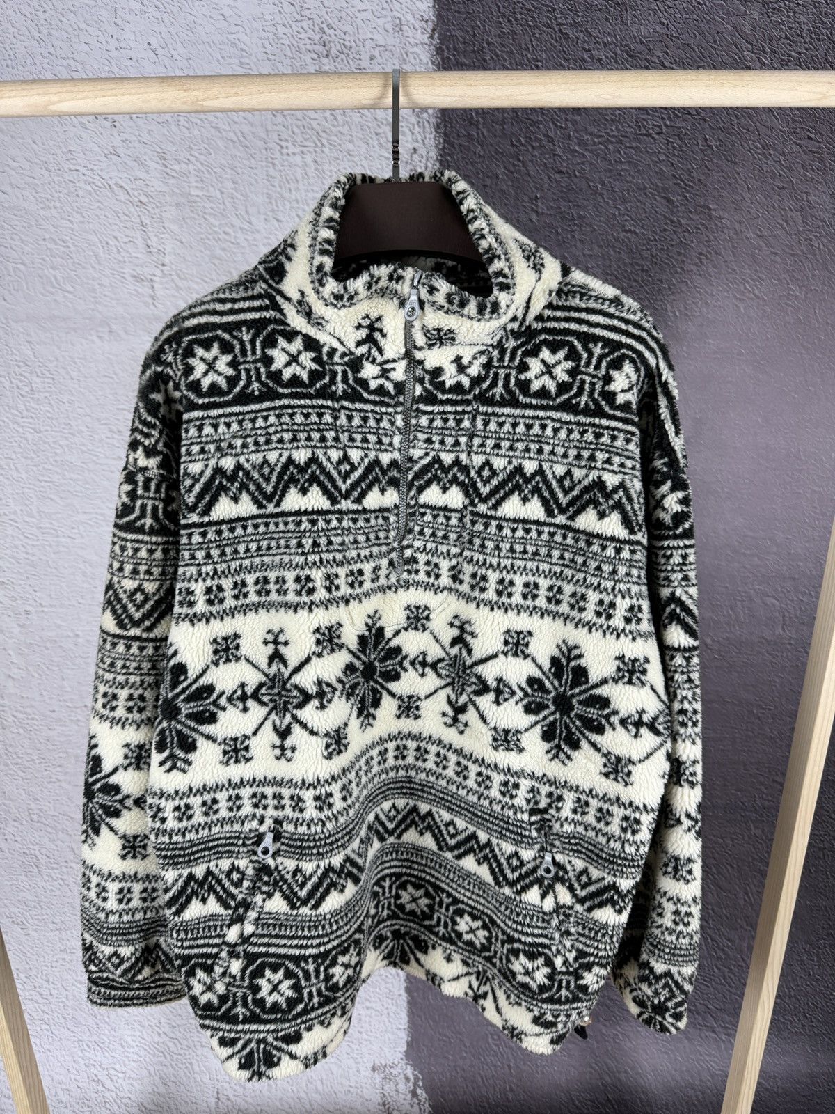 Vintage Vintage 90s Full Print half zip riri American fleece Size US M / EU 48-50 / 2 - 13 Thumbnail