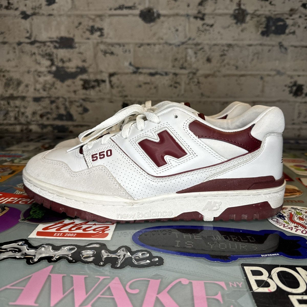 New Balance New Balance 550 Sea Salt Burgundy Size 9.5 Used No Box Size US 9.5 / EU 42-43 - 1 Thumbnail