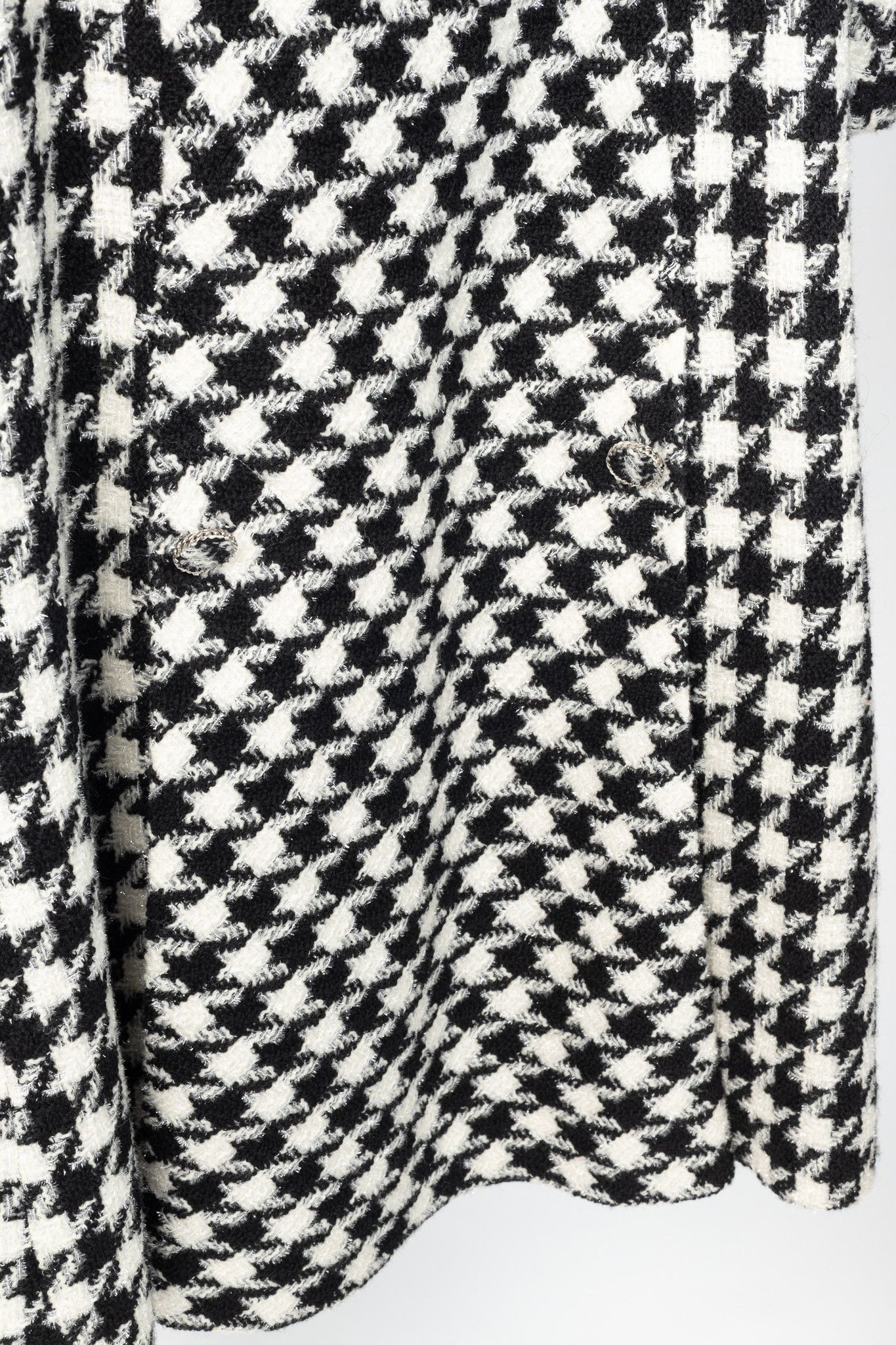 Chanel Chanel AW/19 Runway White/Black Houndstooth Wool-Tweed Coat Size S / US 4 / IT 40 - 11 Thumbnail