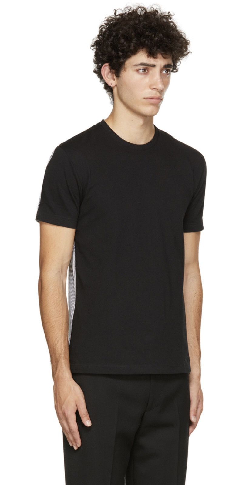 Alexander McQueen Black & White Stripped Graffiti T- Shirt Size US XL / EU 56 / 4 - 4 Thumbnail