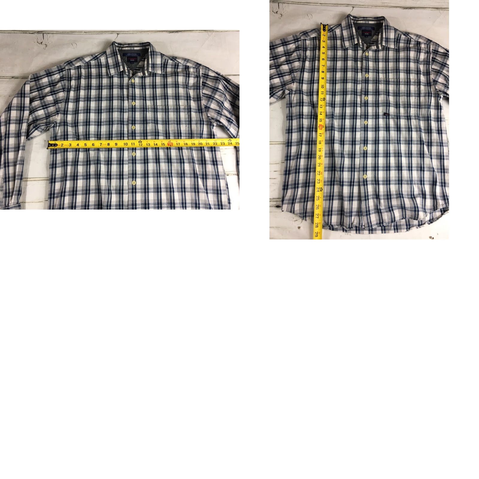 Tommy Hilfiger VINTAGE Tommy Hilfiger Jeans Casual Button Shirt Sz L EUC - Blue Gray Checkered Shirt Mens L Blue Plaids & Checks Button-Down Button-Up - 90s Size US L / EU 52-54 / 3 - 8 Thumbnail