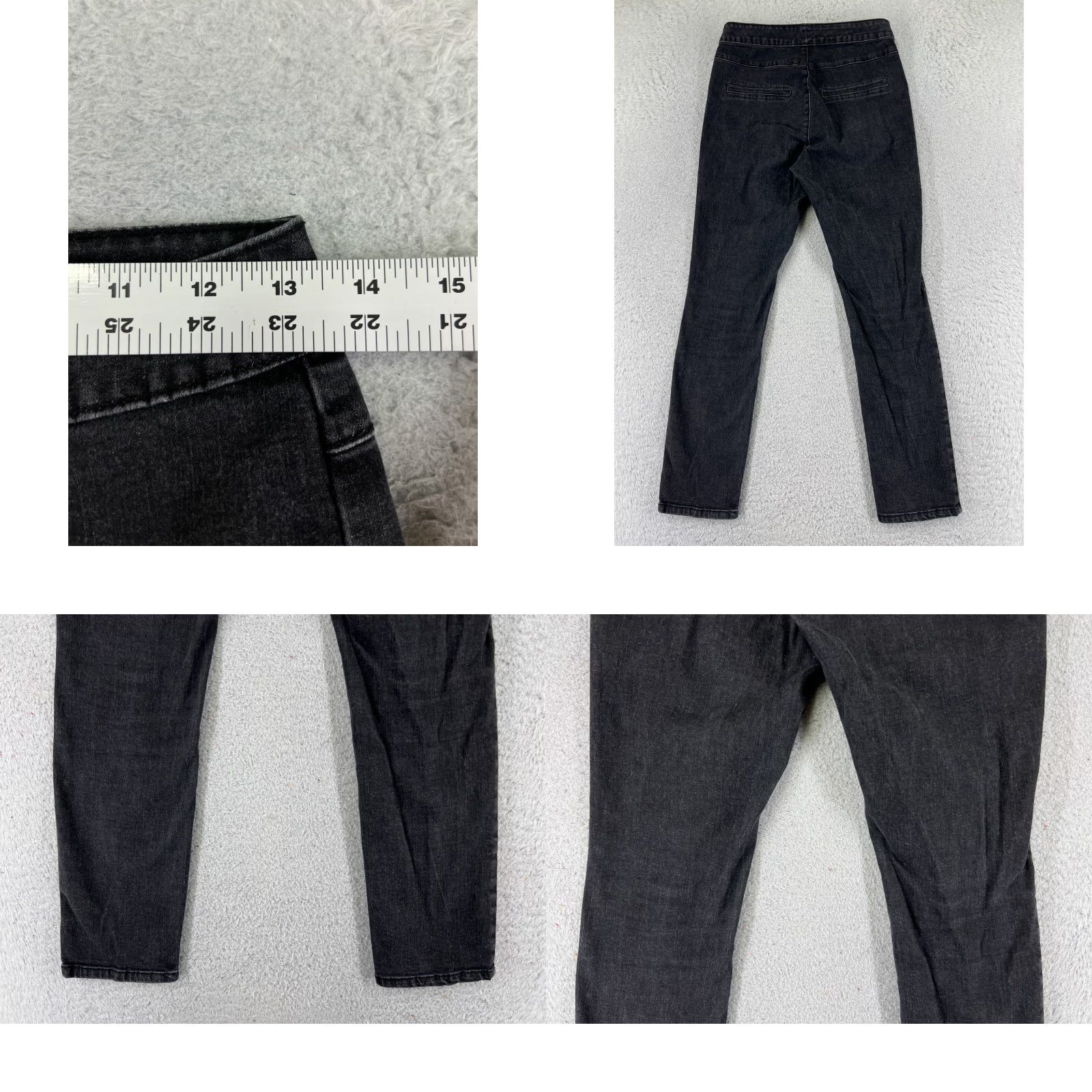Denime Kappahl Jeans Denim Straight Leg 26x27 Black Cotton 26 Mid Rise 5-Pocket Womens Regular Jeans Size 26" / US 2 / IT 38 - 9 Thumbnail