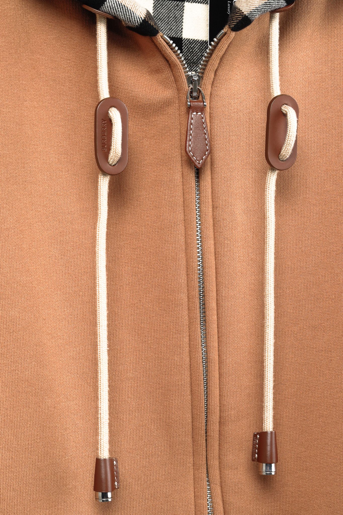 Burberry Burberry Melodie Camel Cotton Check-Hood Oversized Hoodie Size S / US 4 / IT 40 - 8 Thumbnail