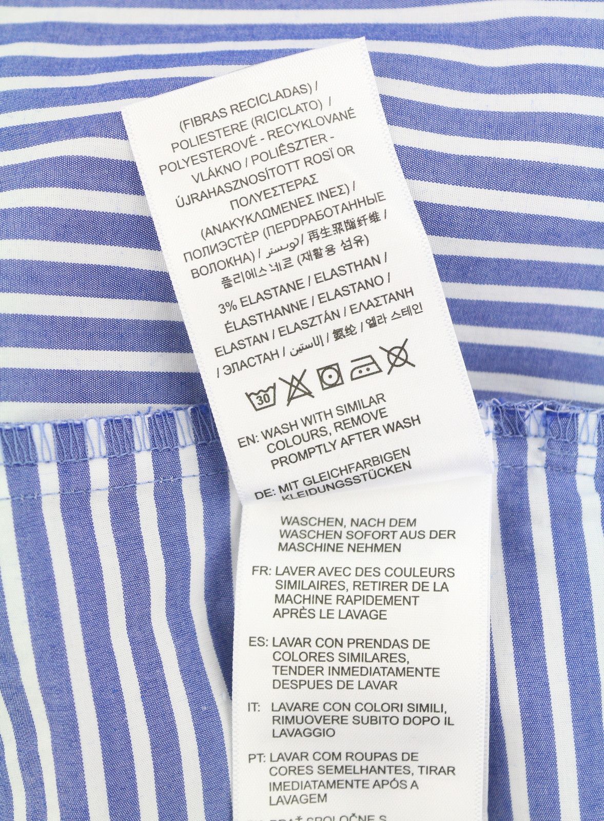 Gant TECH PREP MIX STRIPE EU40 College Blue Belted Shirt 87530 Size L / US 10 / IT 46 - 9 Thumbnail