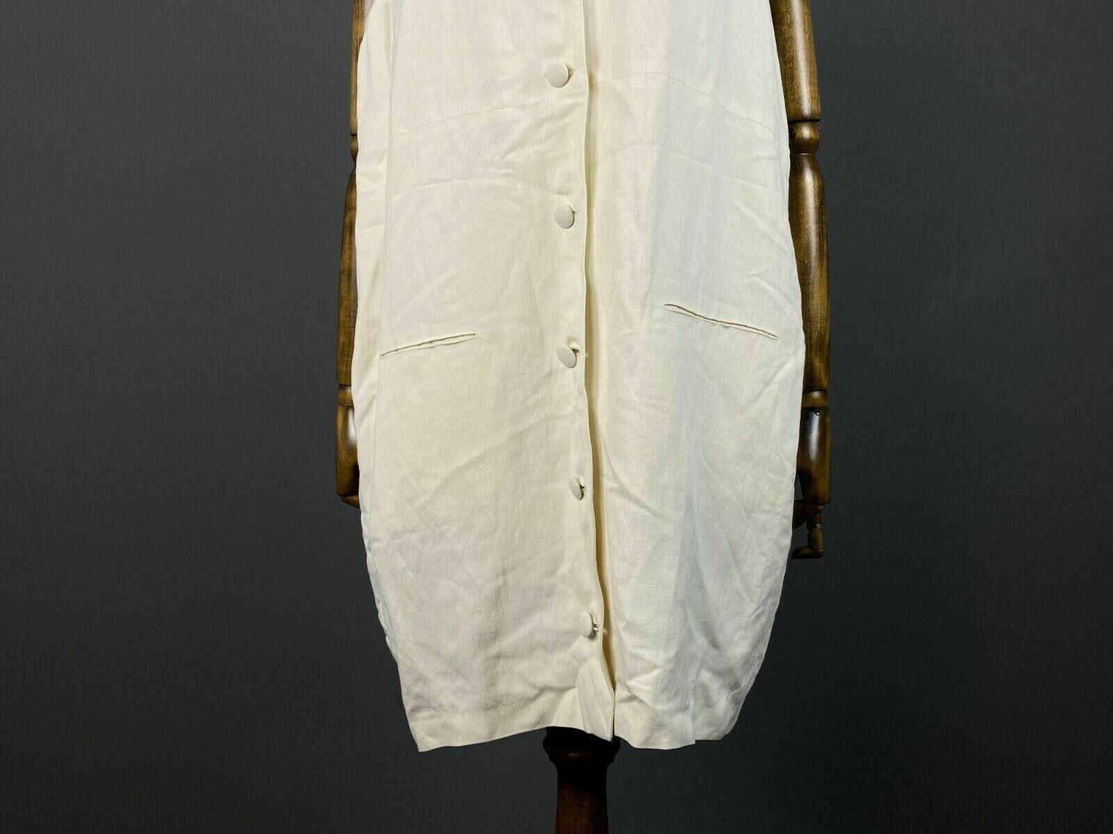 Designer Ladies Sonia Speciale White V-Neck Button Up Dress Size 44 Size M / US 6-8 / IT 42-44 - 3 Thumbnail