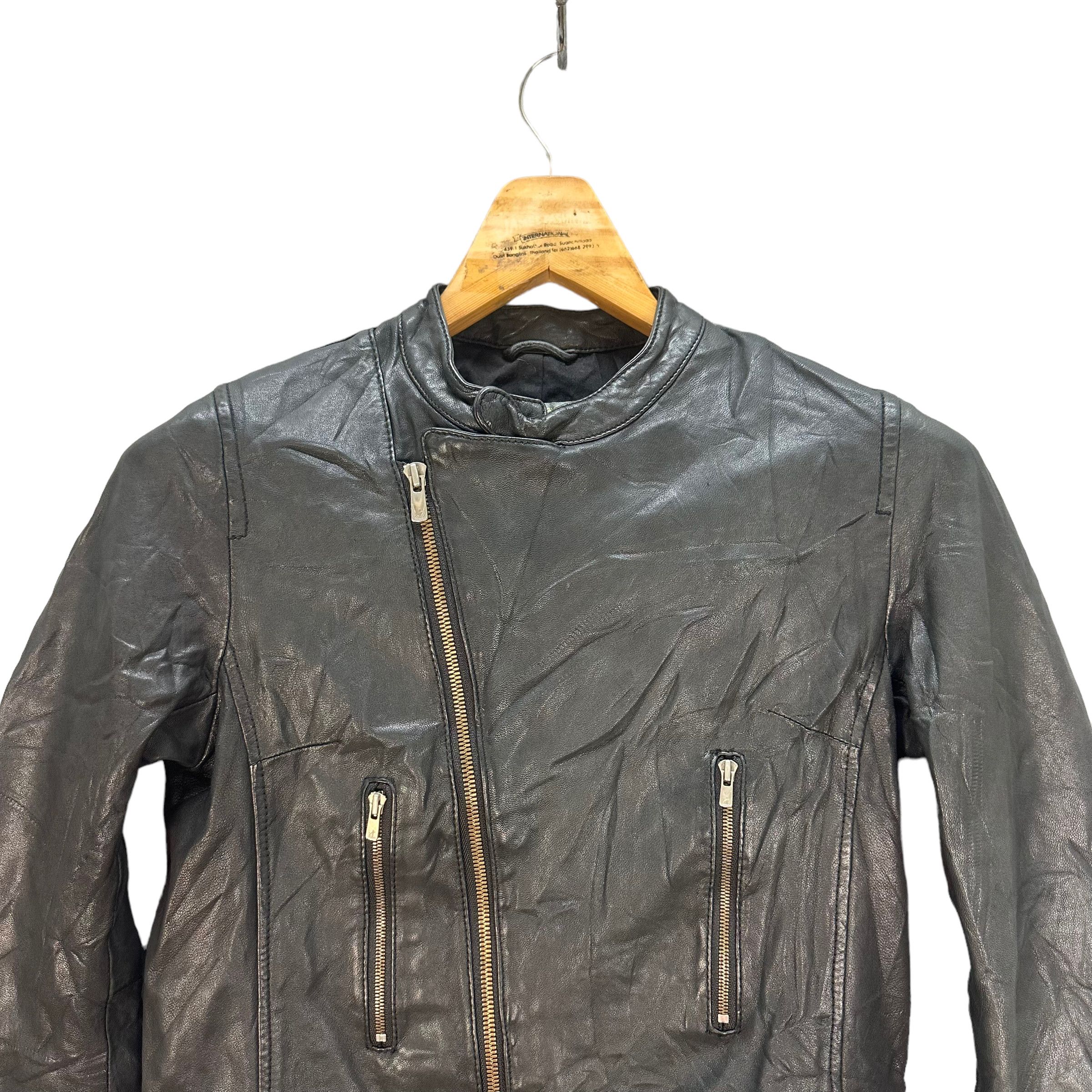 Japanese Brand BARK TANNAGE SHEEP SKIN ASYMMETRICAL JACKET #8297-002 Size XS / US 0-2 / IT 36-38 - 2 Thumbnail